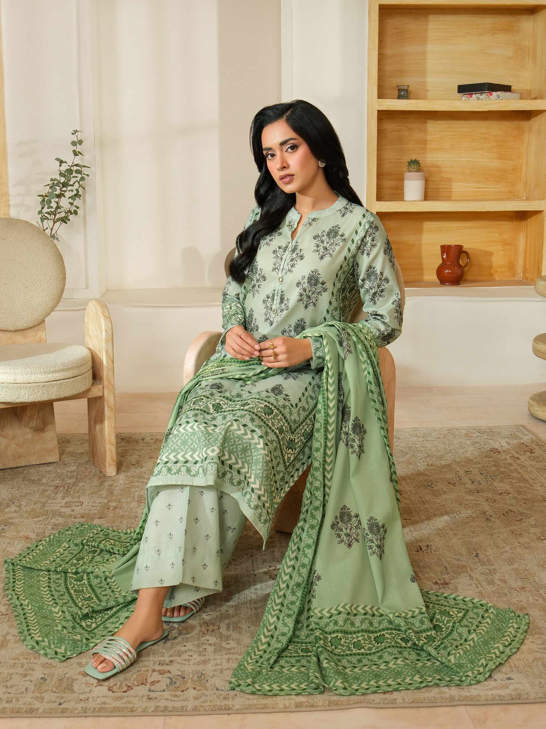 3 Piece Khaddar Suit-Printed (Unstitched) - Image 2