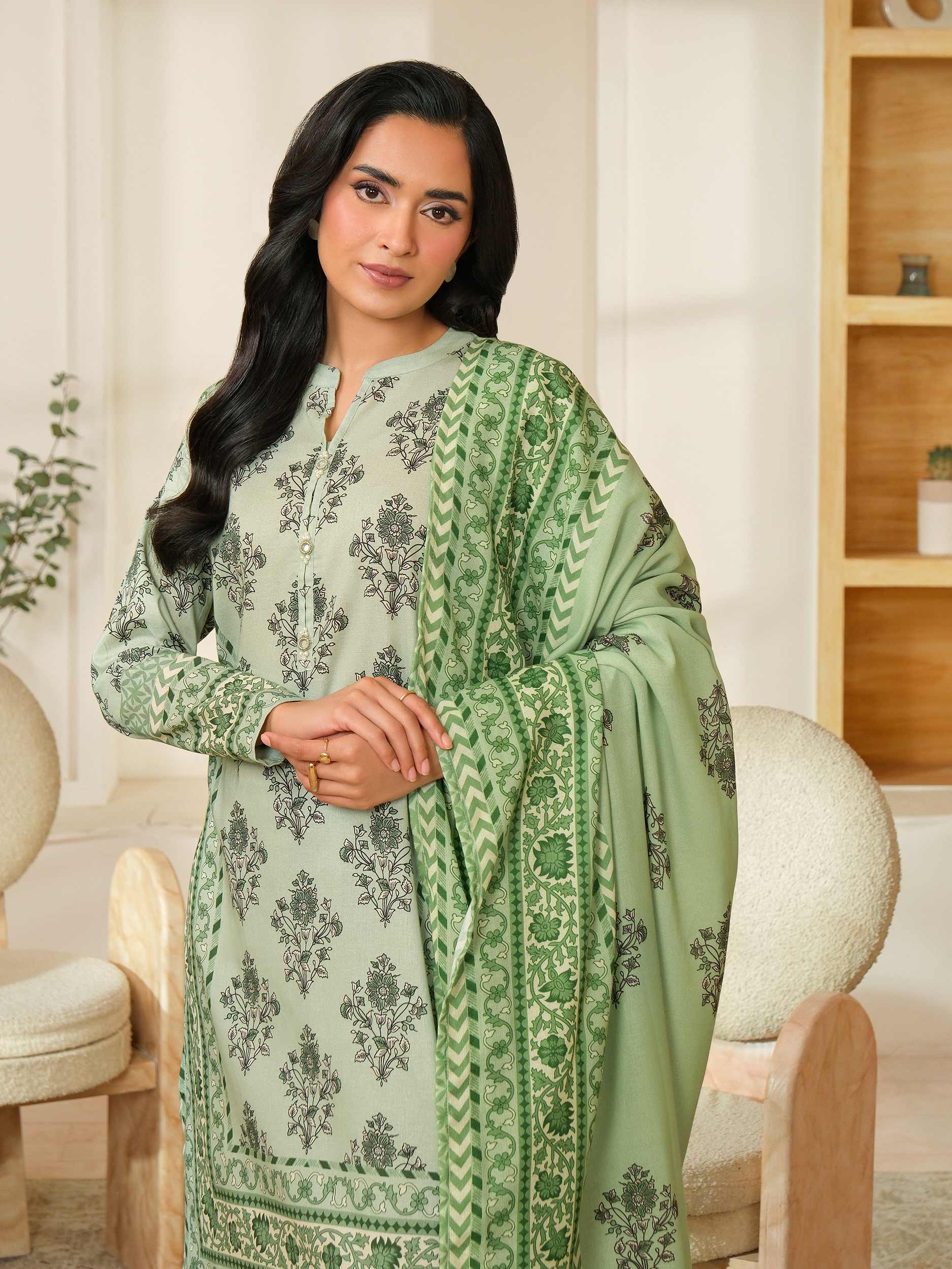 3 Piece Khaddar Suit-Printed (Unstitched) - Image 7