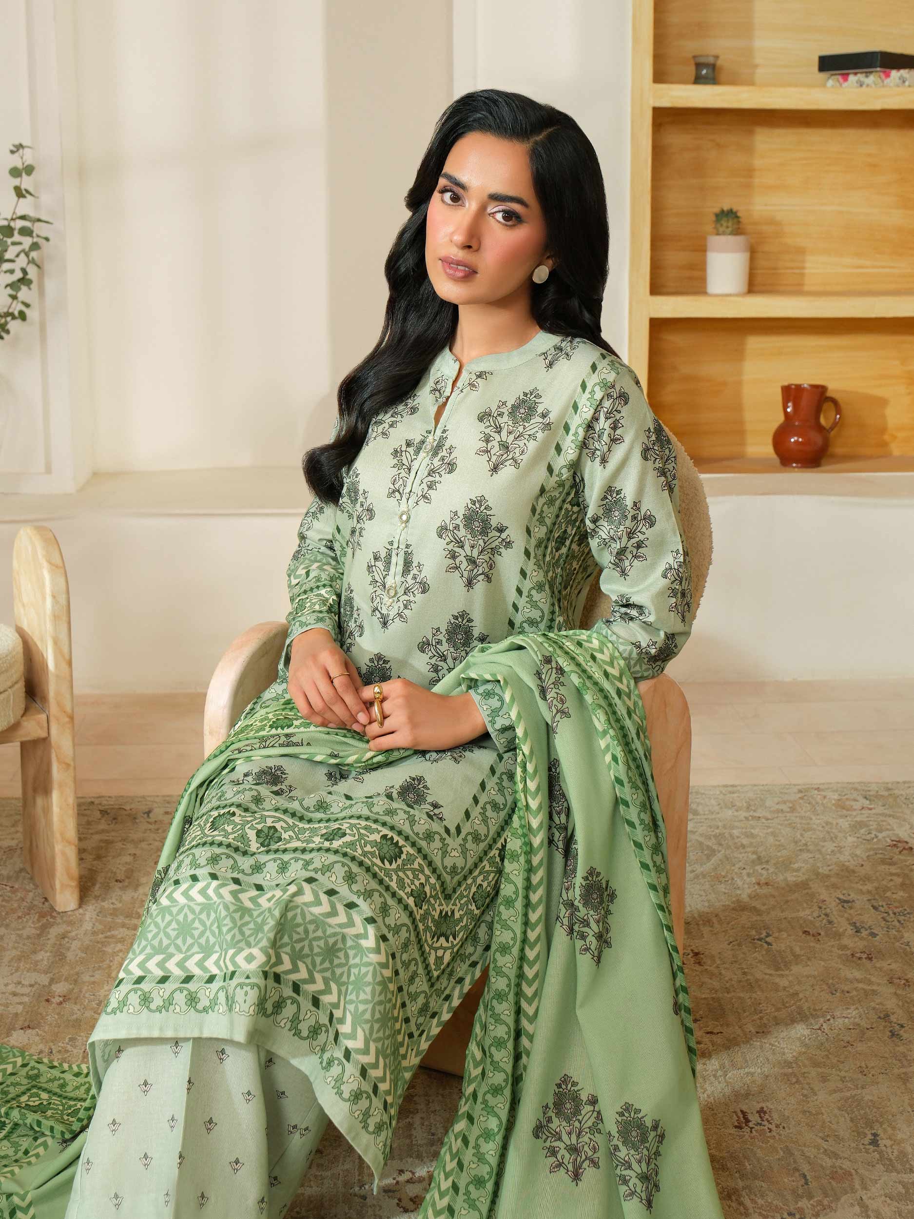 3 Piece Khaddar Suit-Printed (Unstitched) - Image 8