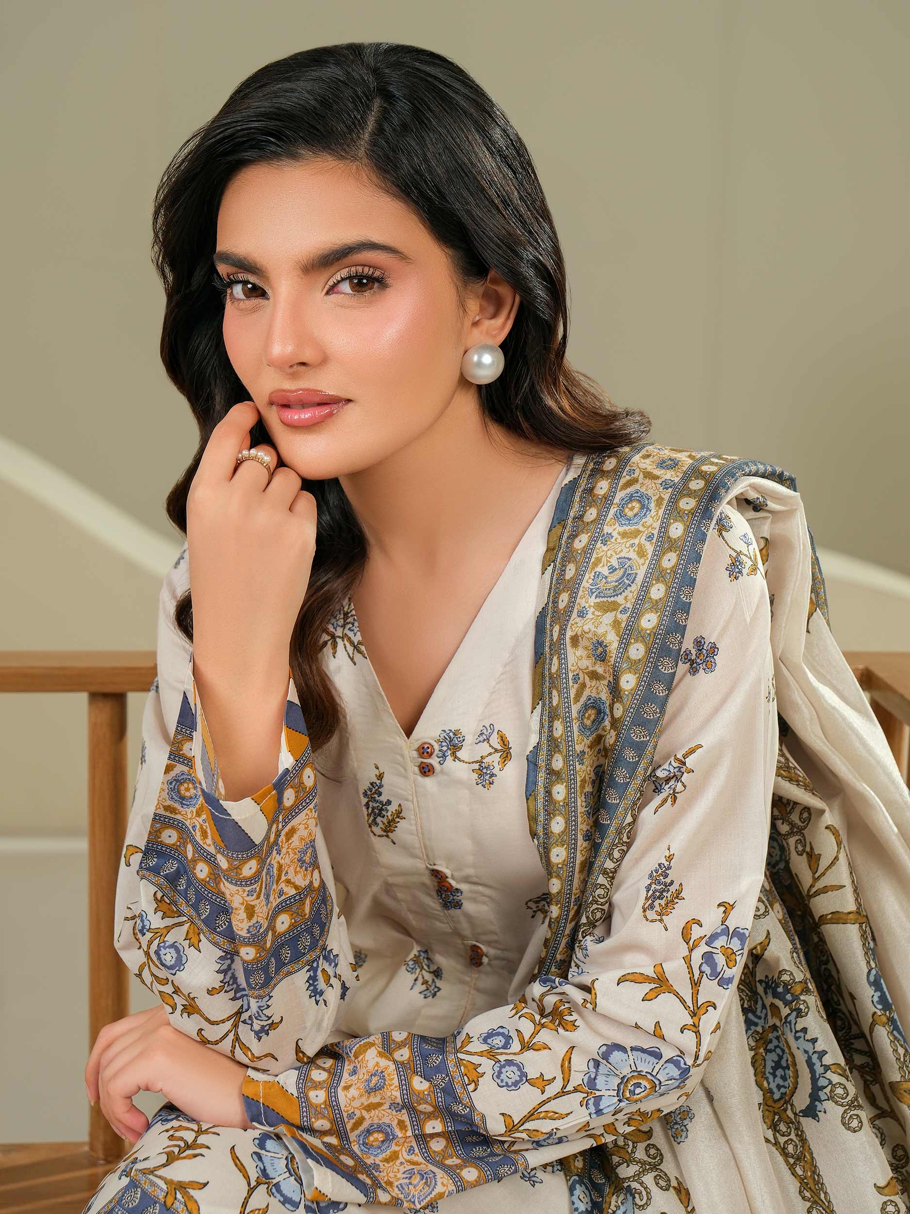 2 Piece Lawn Suit-Printed (Unstitched) - Image 7