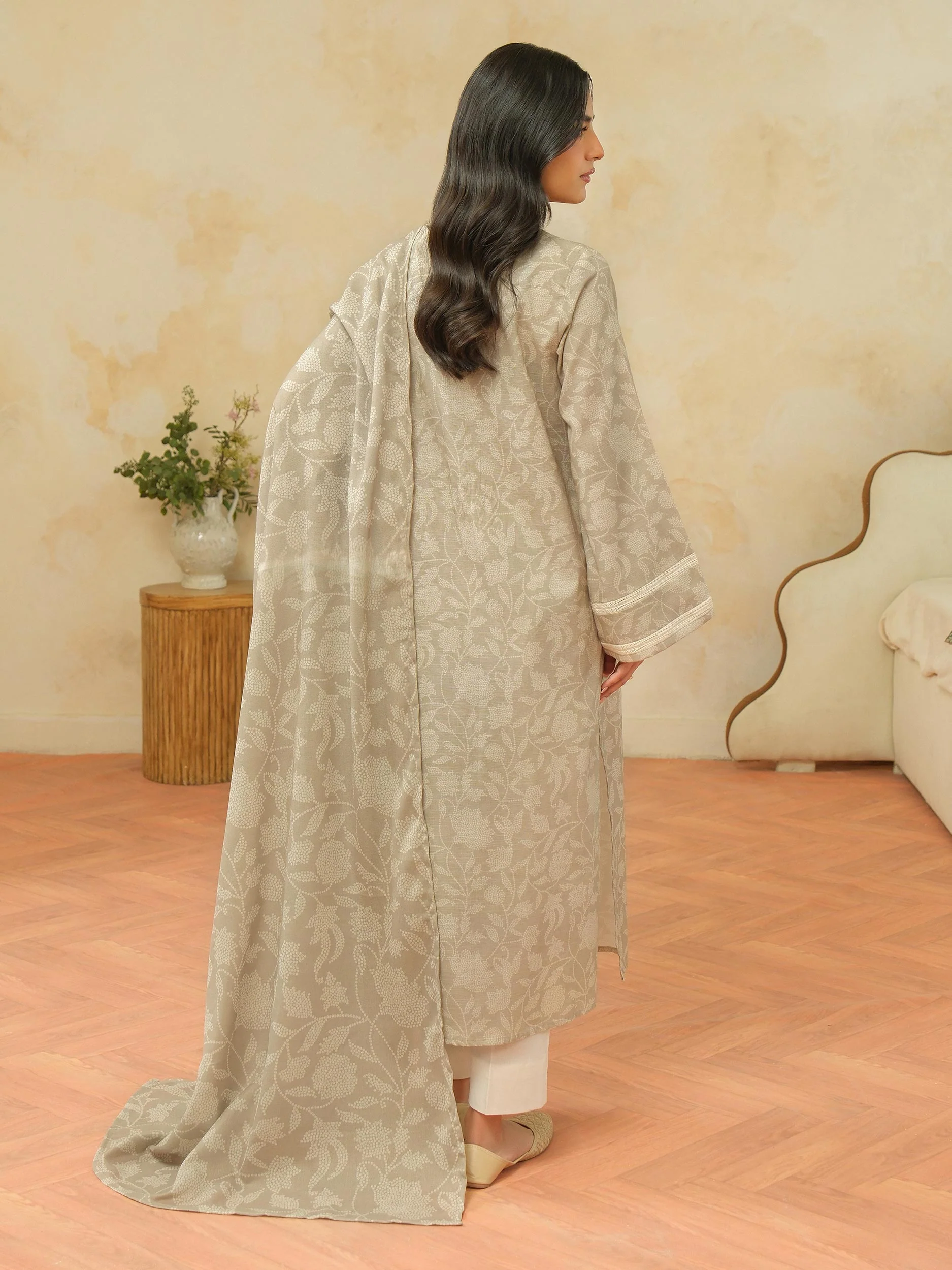 2 Piece Khaddar Suit-Printed (Unstitched) - Image 6