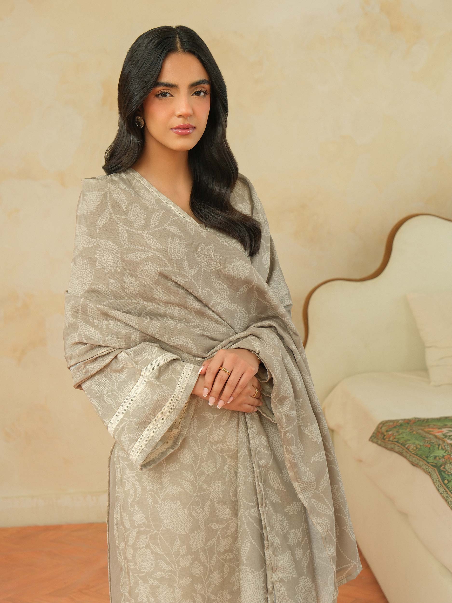 2 Piece Khaddar Suit-Printed (Unstitched) - Image 7