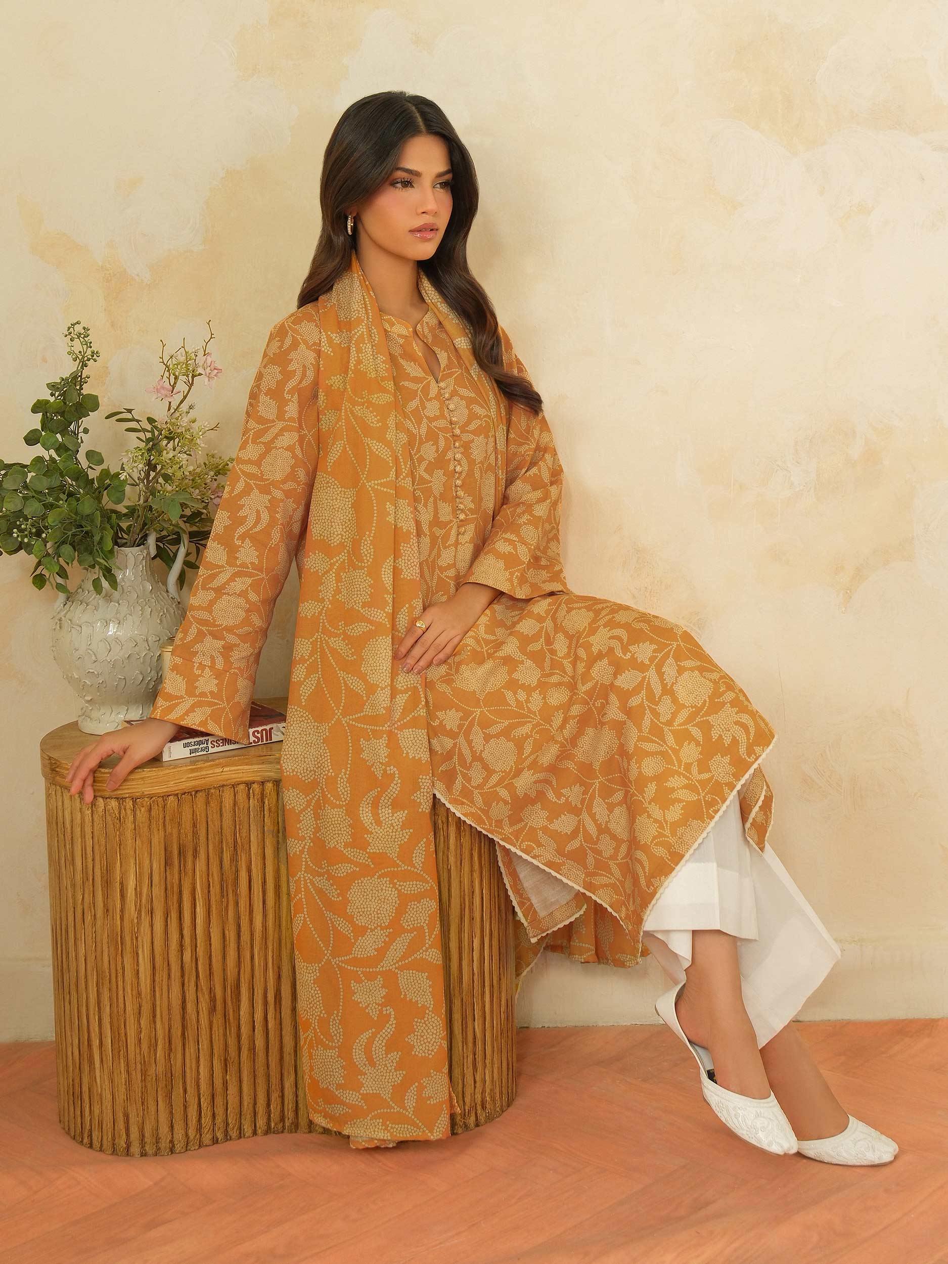 2 Piece Khaddar Suit-Printed (Unstitched) - Image 5