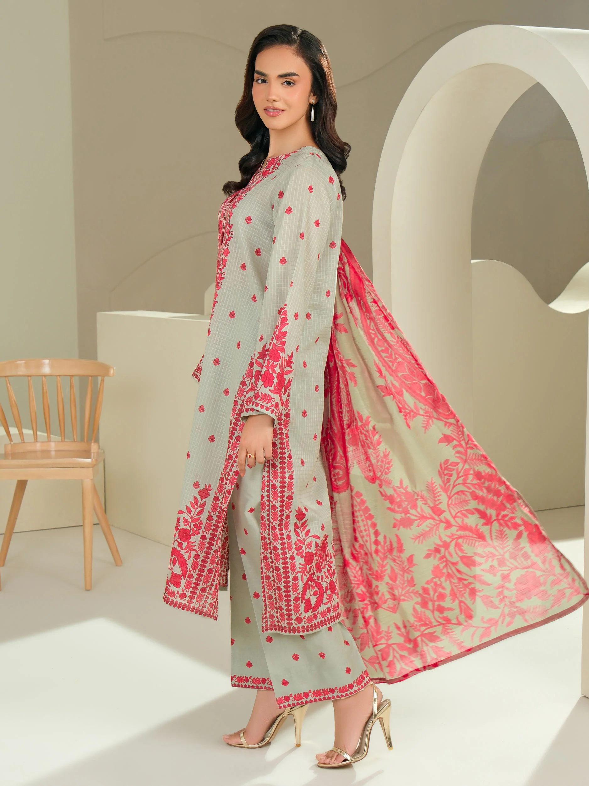 3 Piece Lawn Suit-Printed (Unstitched) - Image 3
