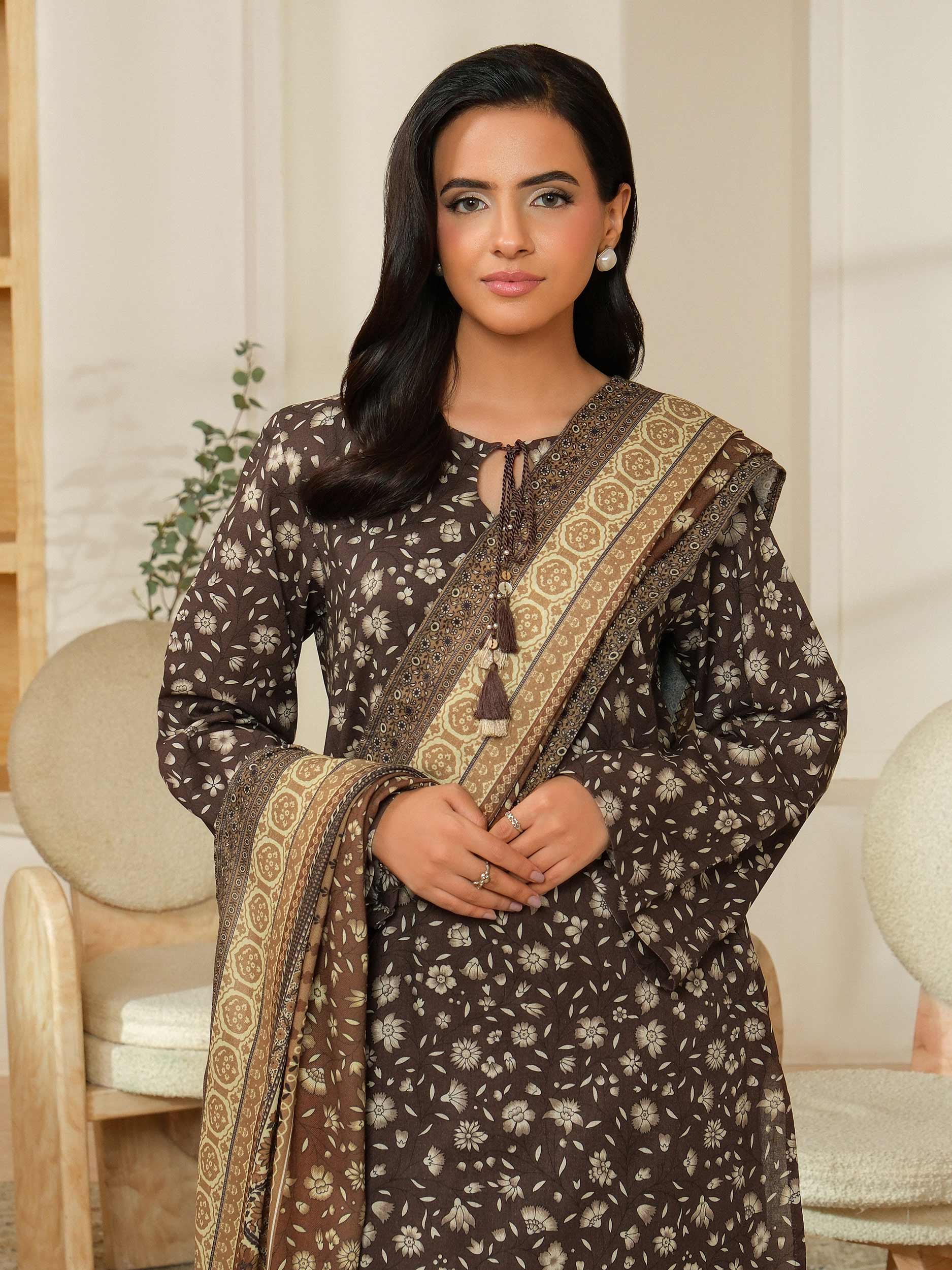 3 Piece Khaddar Suit-Printed (Unstitched) - Image 6
