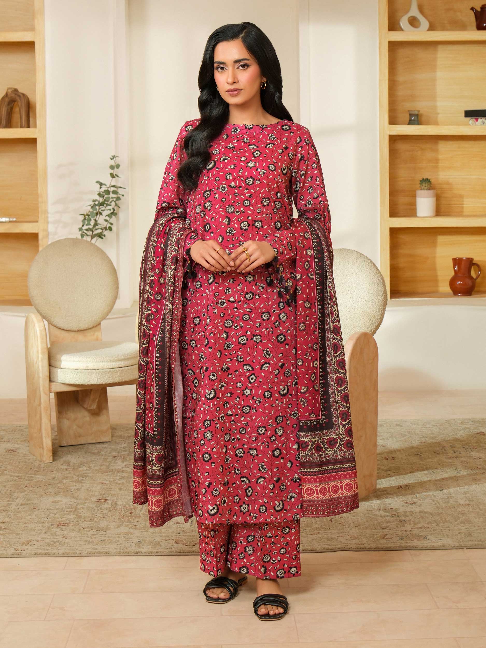 3 Piece Khaddar Suit-Printed (Unstitched) - Image 2