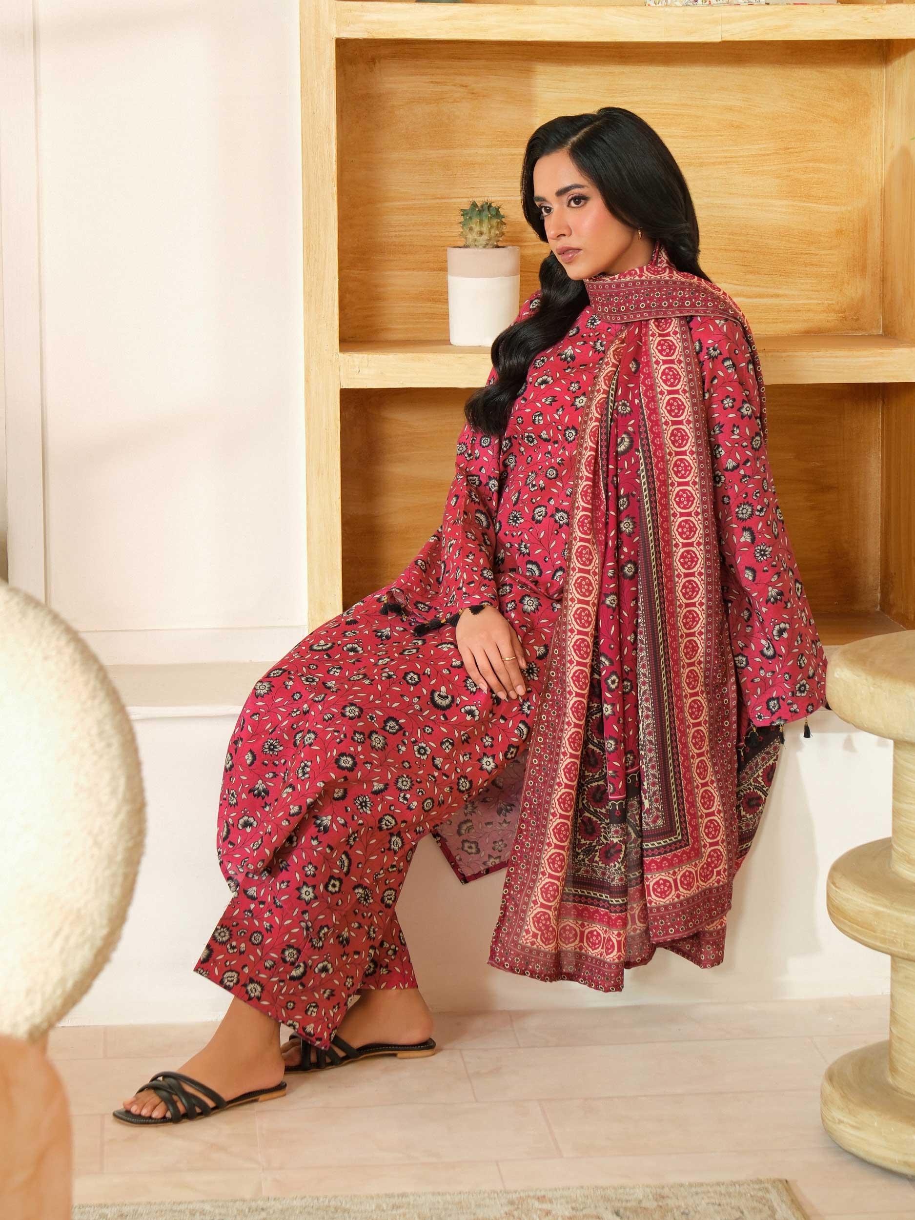 3 Piece Khaddar Suit-Printed (Unstitched) - Image 6