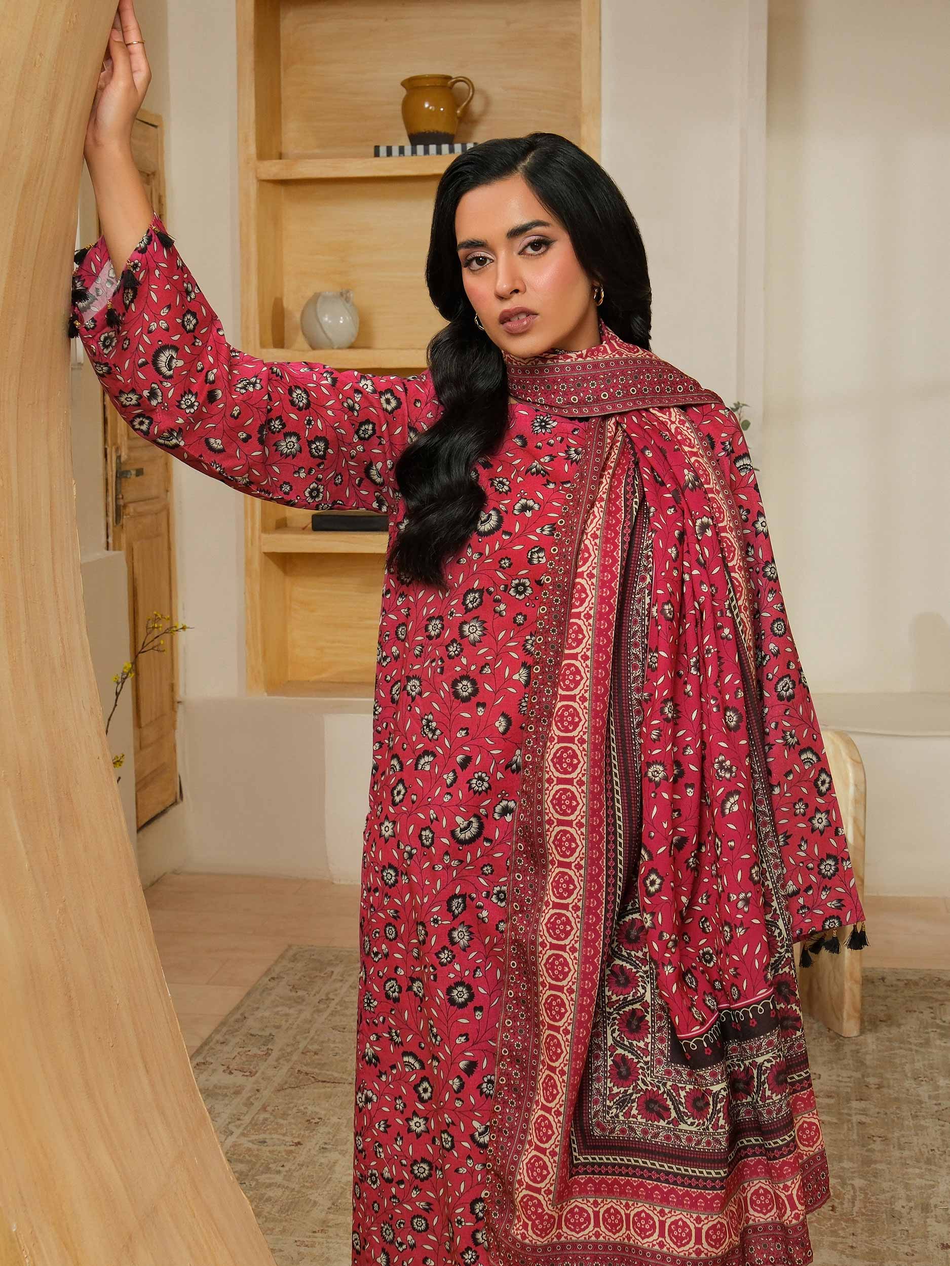 3 Piece Khaddar Suit-Printed (Unstitched) - Image 7