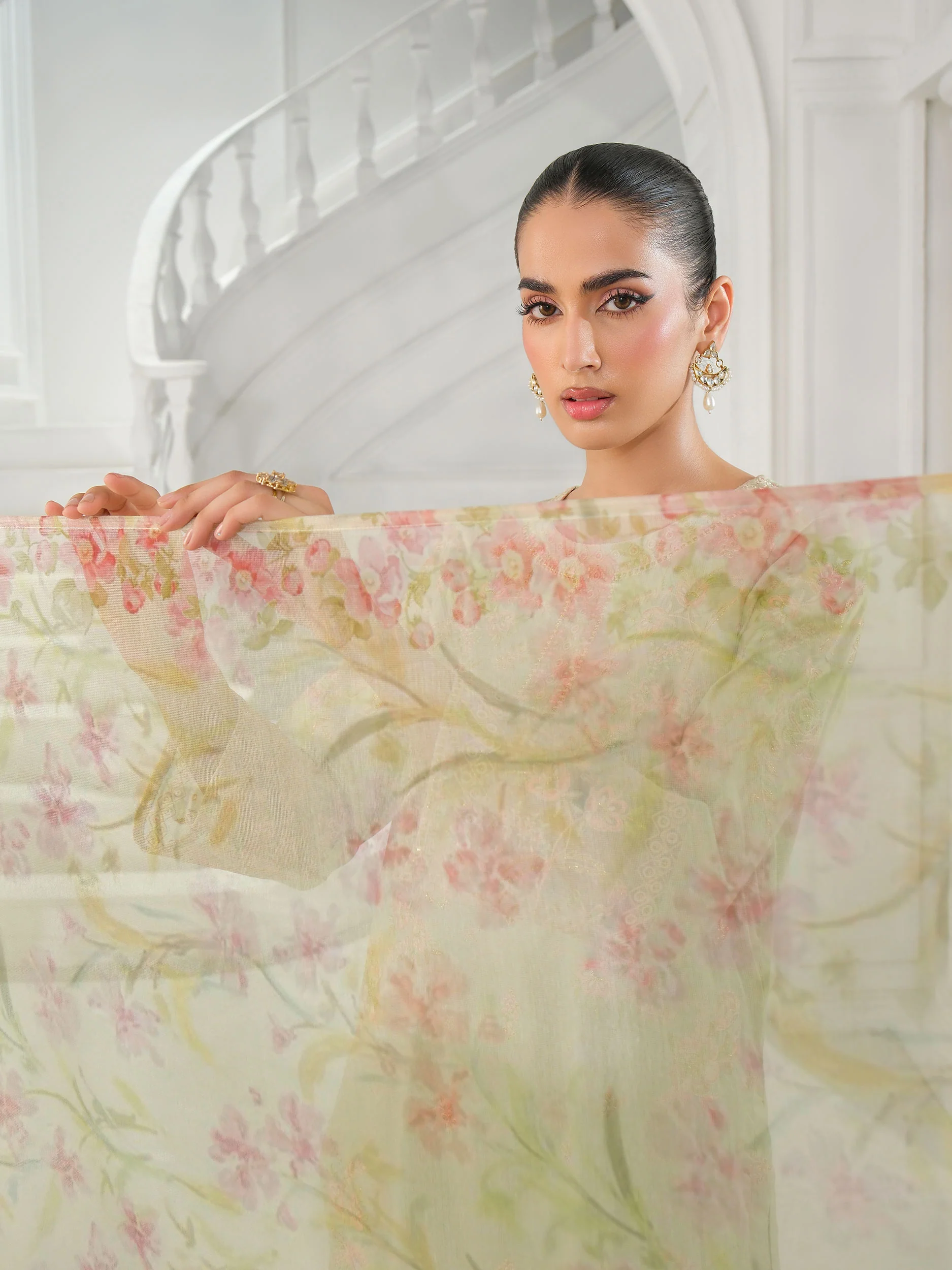3 Piece Net Suit-Embroidered (Unstitched) - Image 5