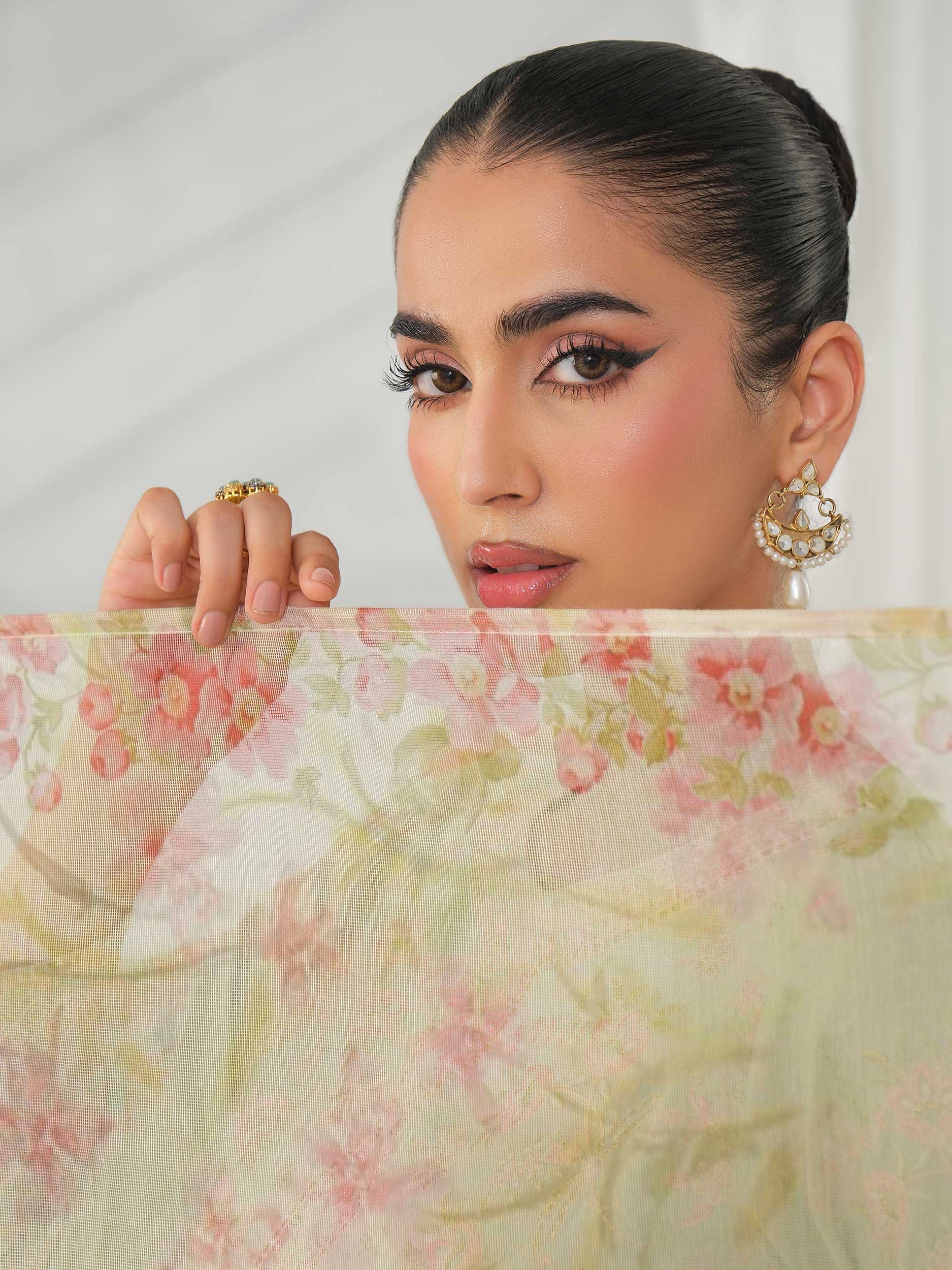 3 Piece Net Suit-Embroidered (Unstitched) - Image 6