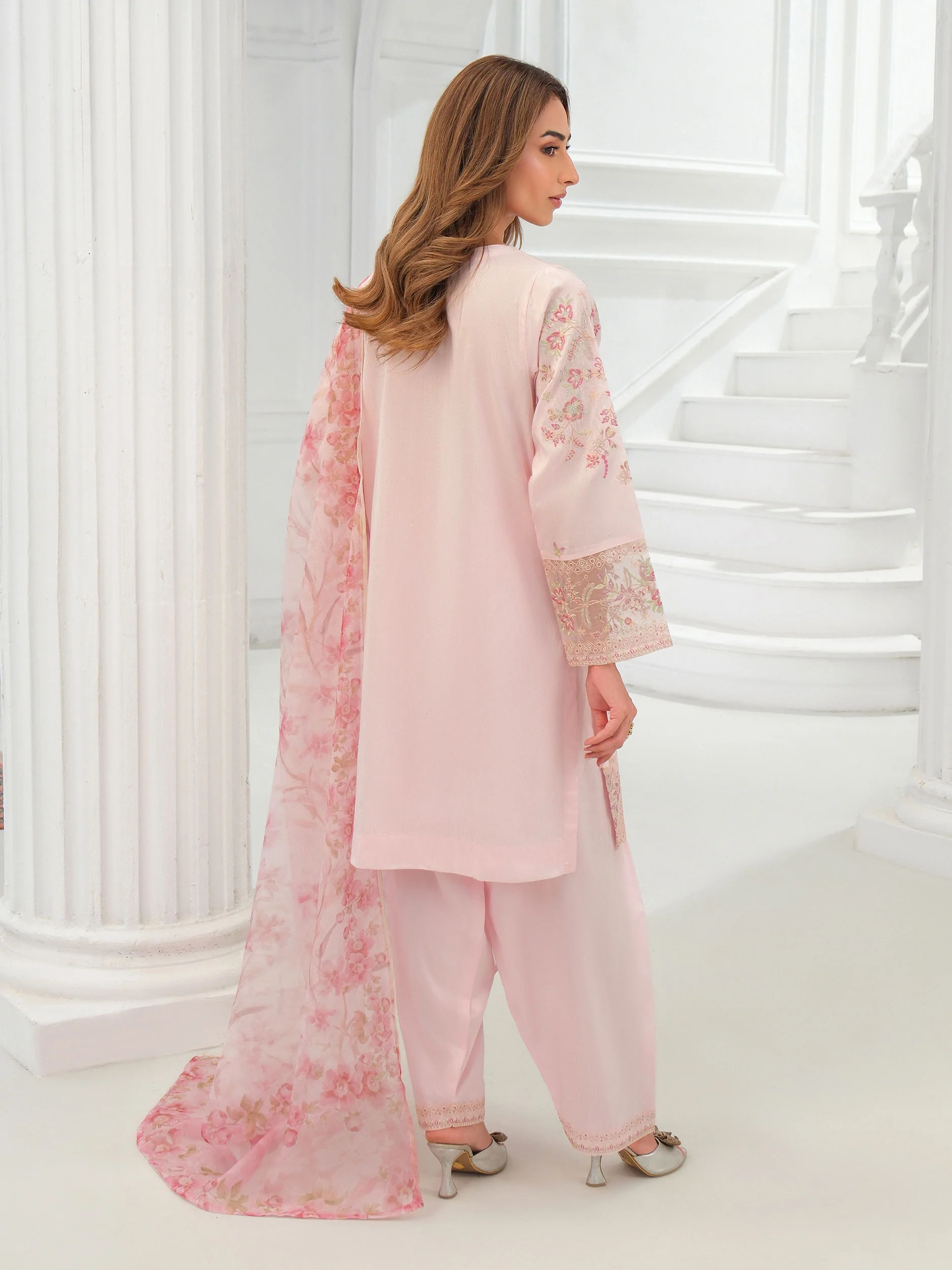 3 Piece Net Suit-Embroidered (Unstitched) - Image 6