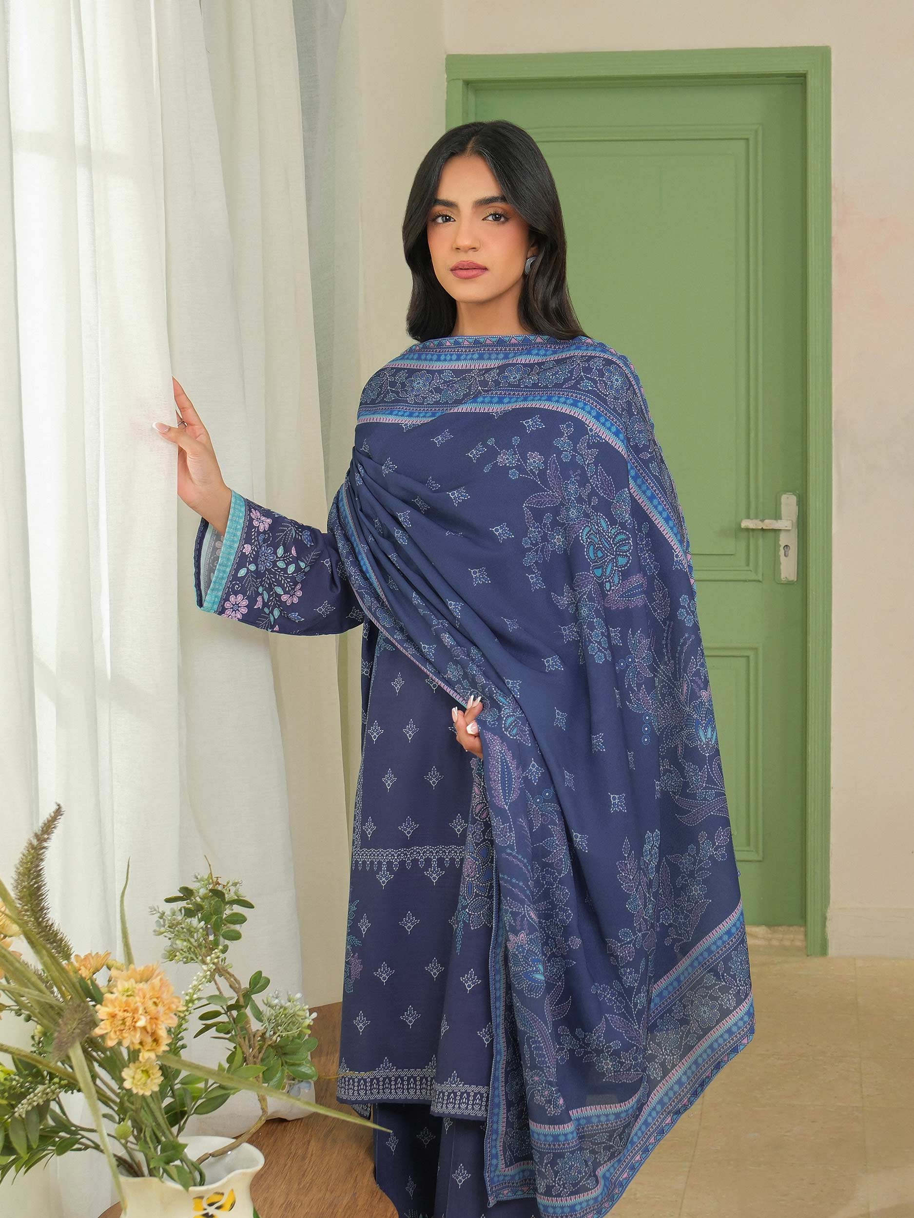 3 Piece Khaddar Suit-Printed (Unstitched) - Image 4
