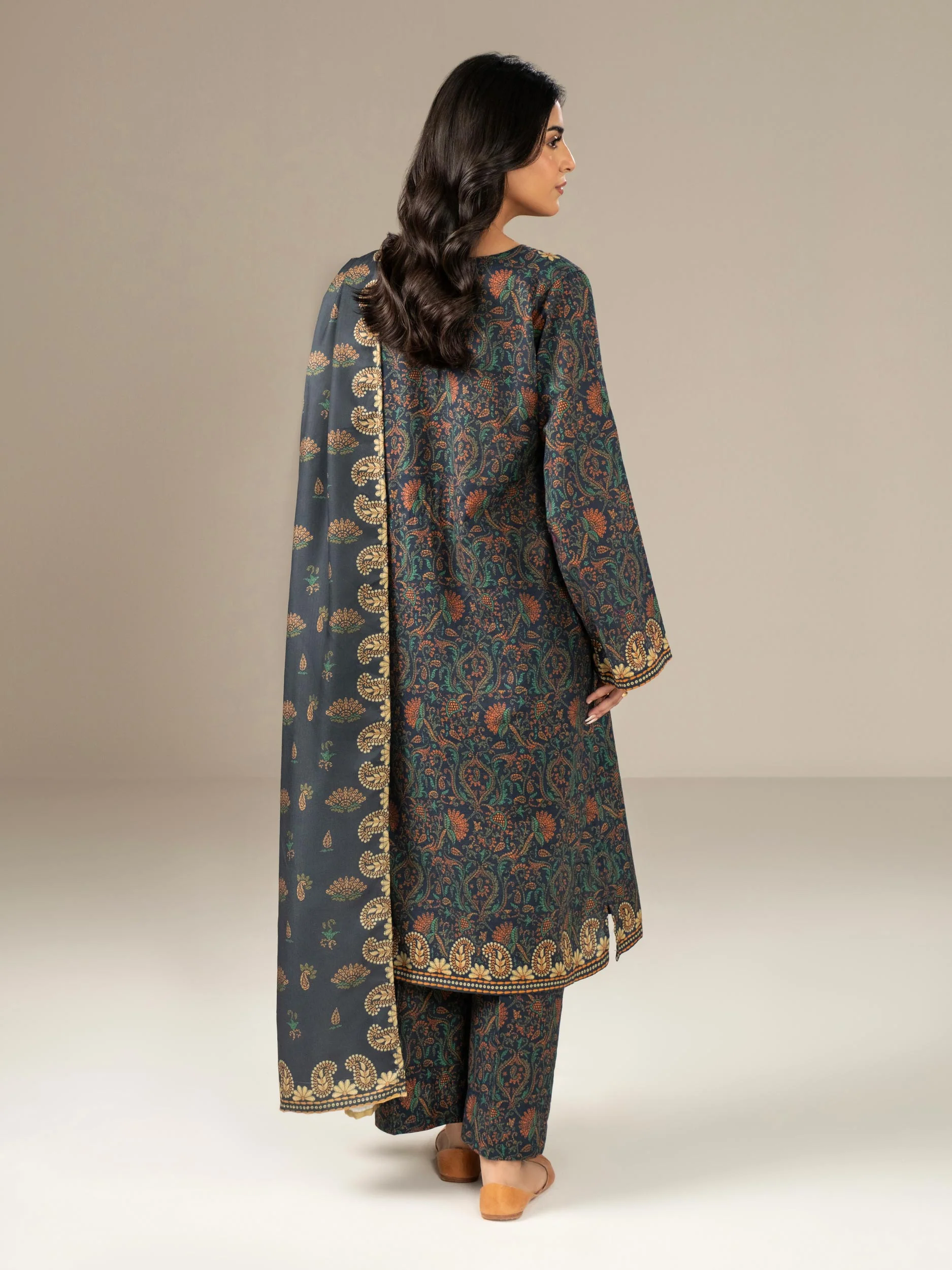 3 Piece Khaddar Suit-Printed (Unstitched) - Image 4
