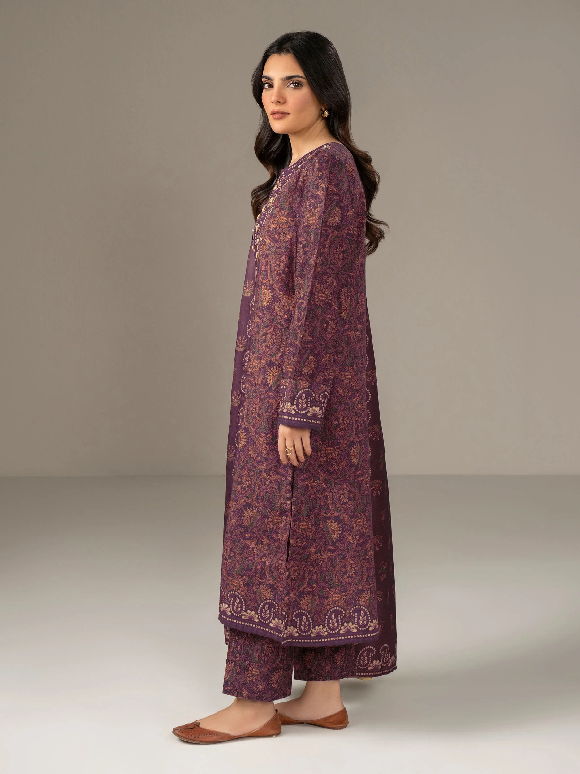 3 Piece Khaddar Suit-Printed (Unstitched) - Image 3