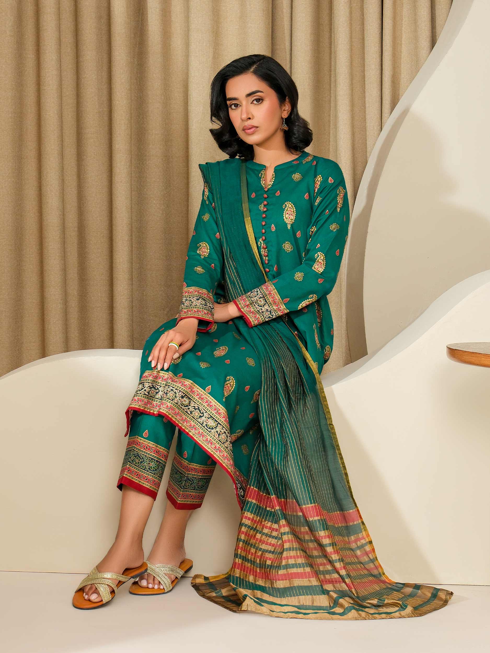 3 Piece Lawn Suit-Paste Print (Unstitched) - Image 2