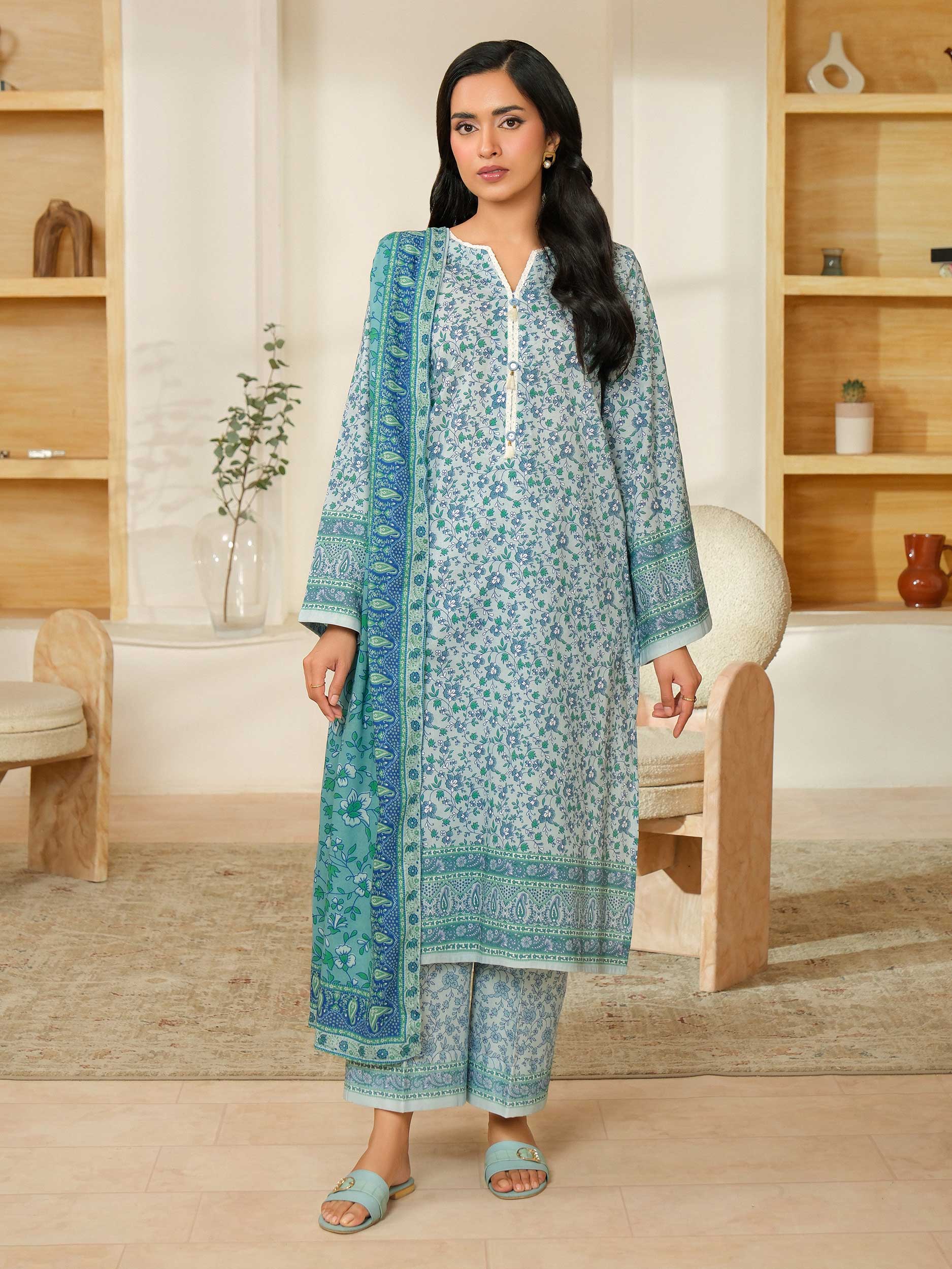 3 Piece Khaddar Suit-Printed (Unstitched) - Image 3