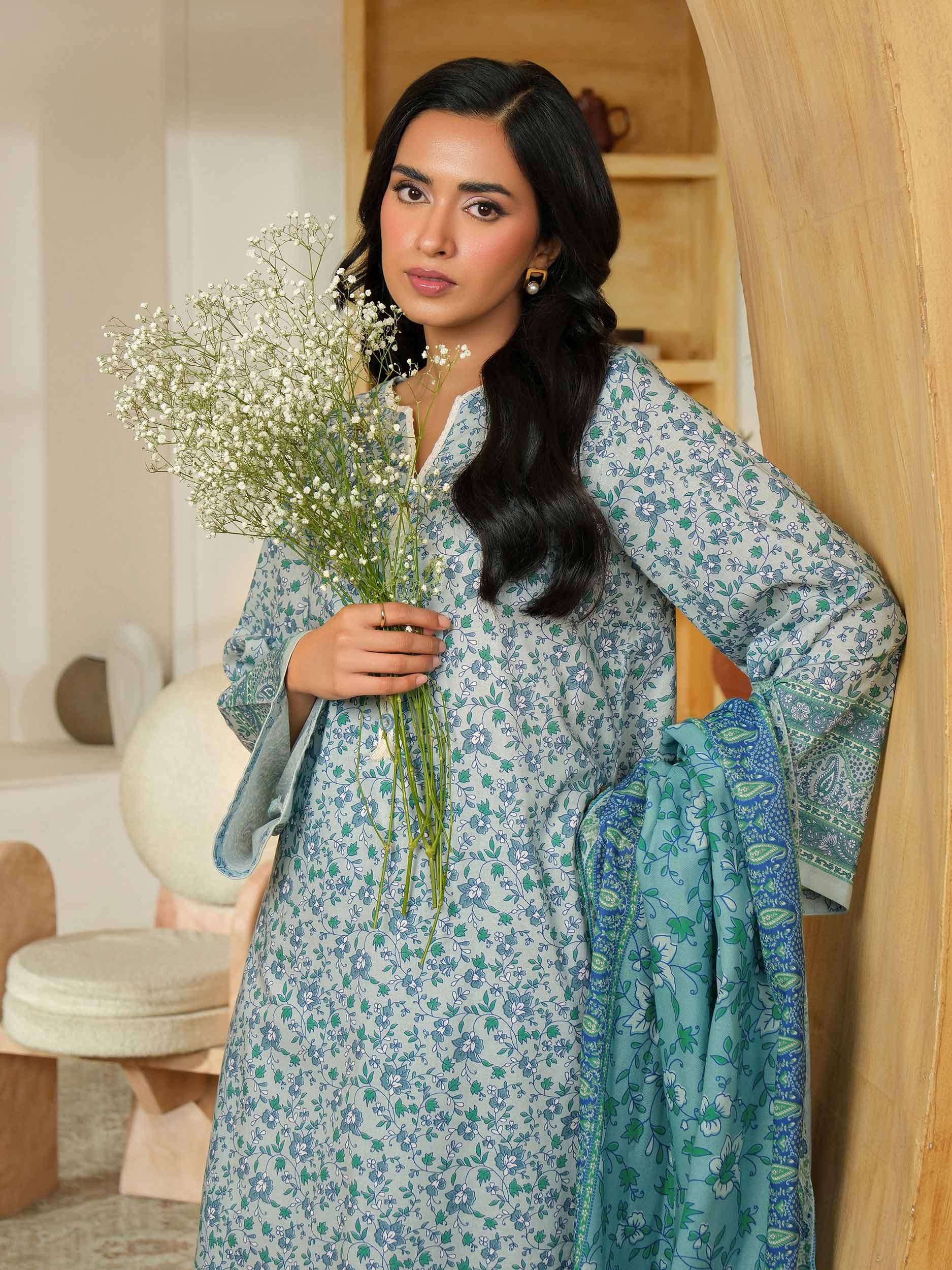 3 Piece Khaddar Suit-Printed (Unstitched) - Image 6