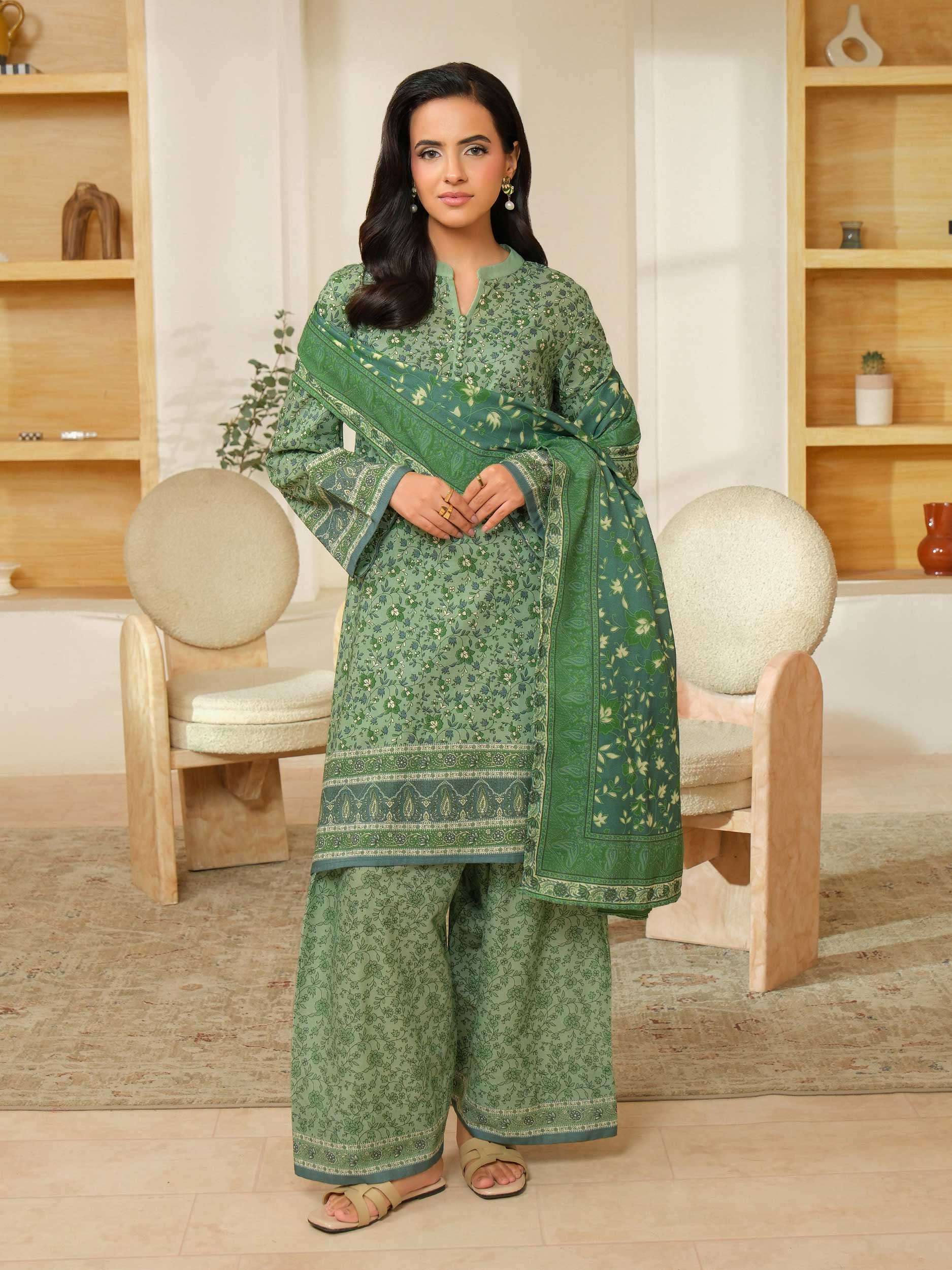 3 Piece Khaddar Suit-Printed (Unstitched) - Image 2