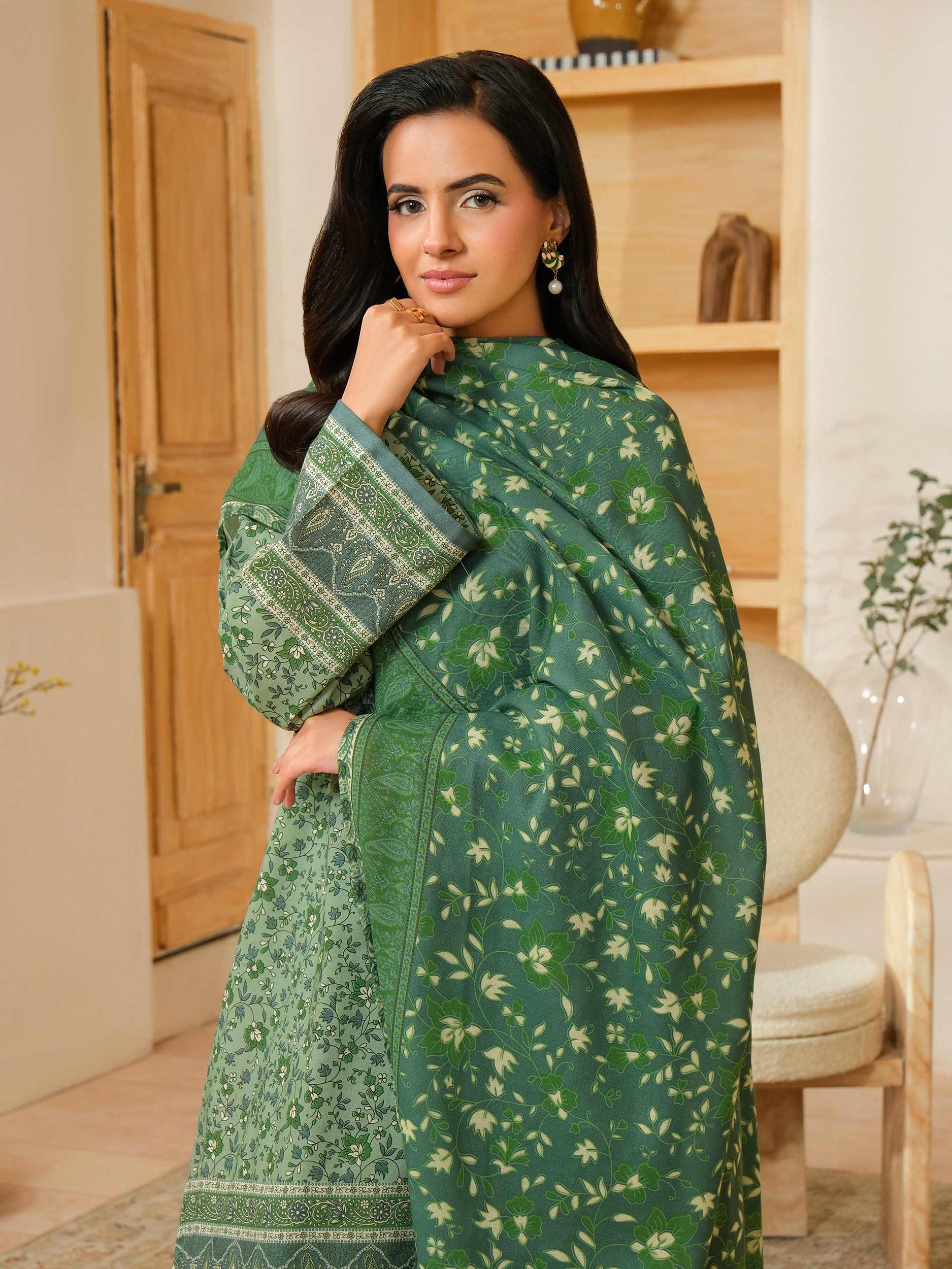 3 Piece Khaddar Suit-Printed (Unstitched) - Image 5