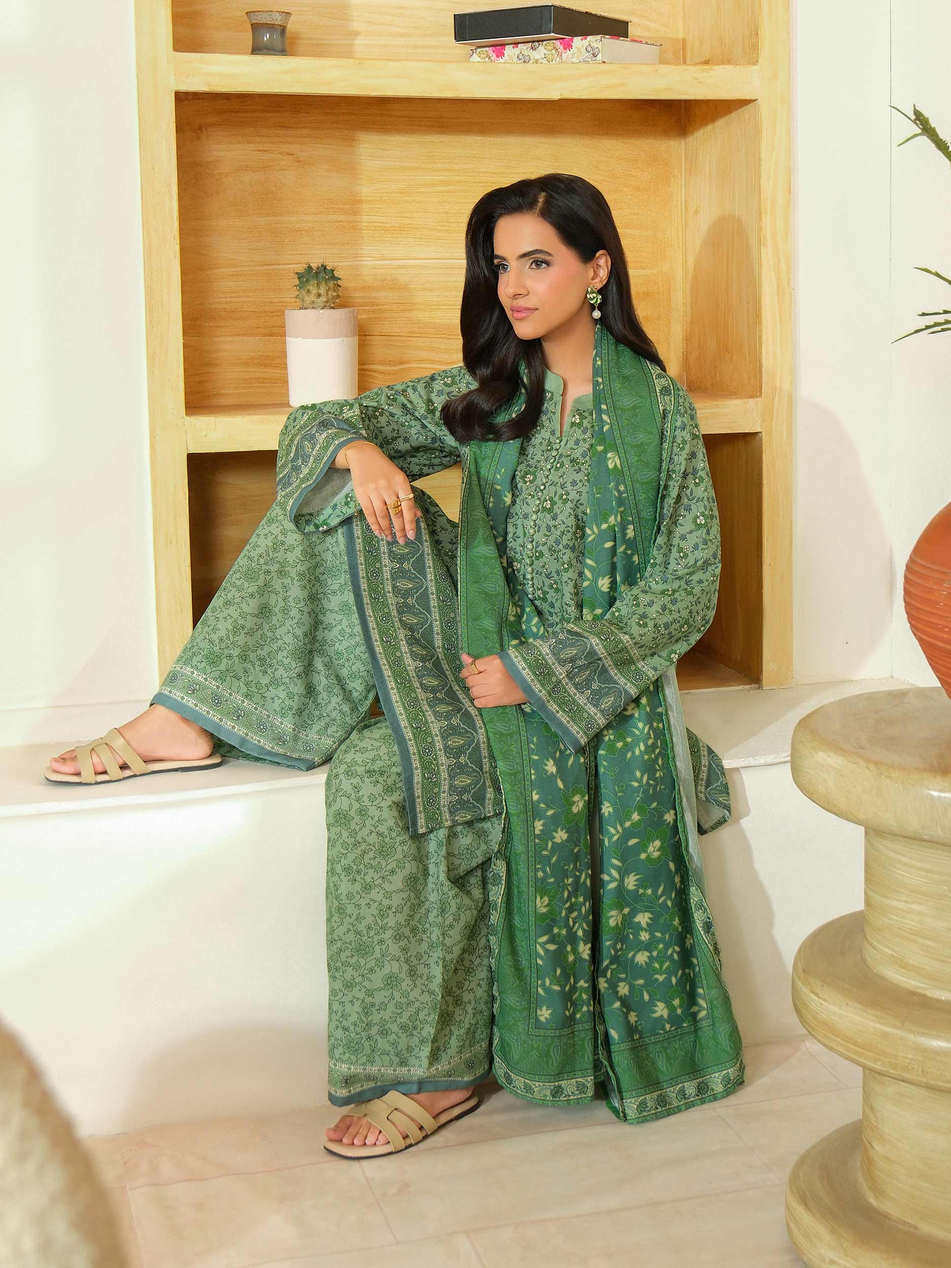 3 Piece Khaddar Suit-Printed (Unstitched) - Image 6