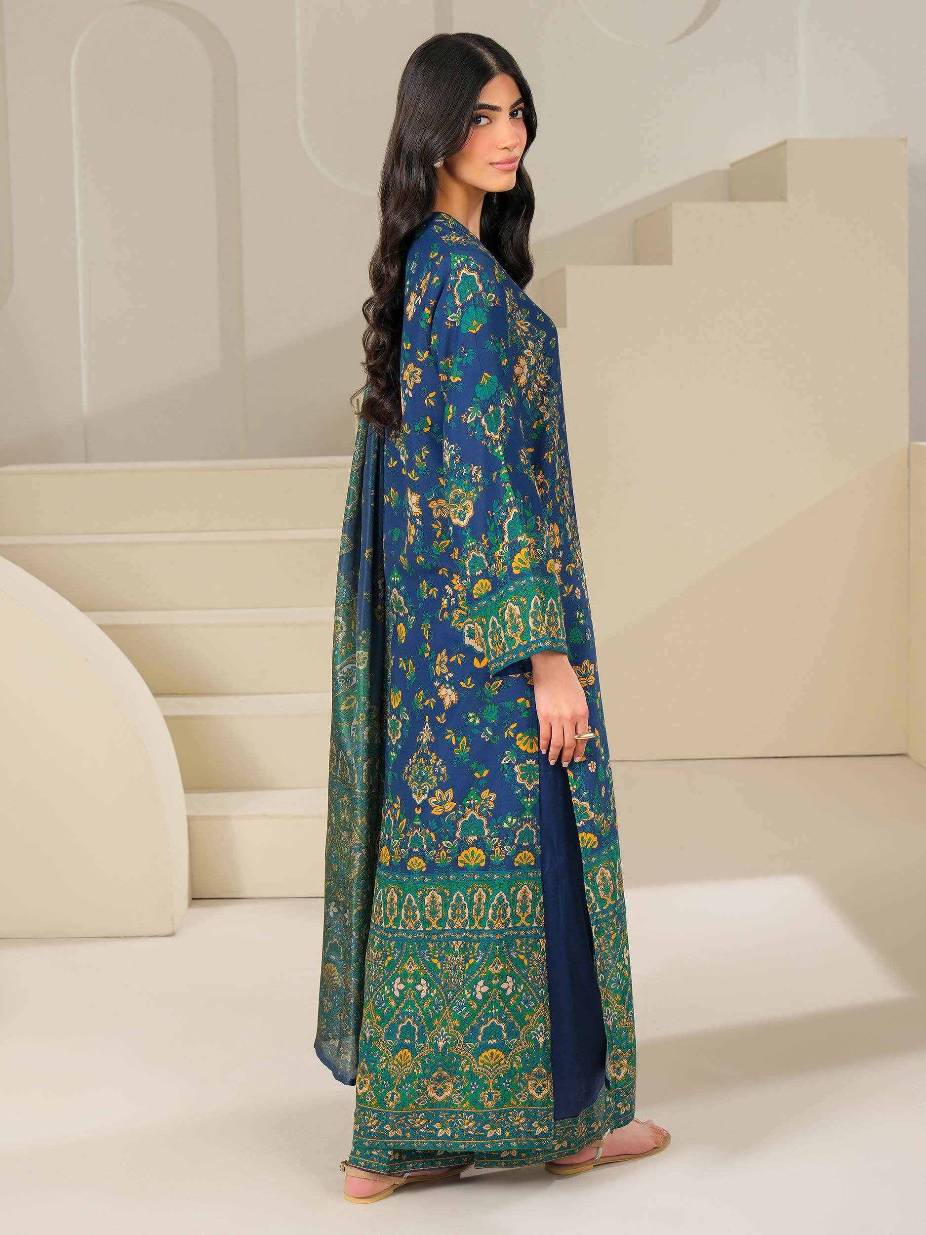 3 Piece Silk Suit-Printed (Unstitched) - Image 5