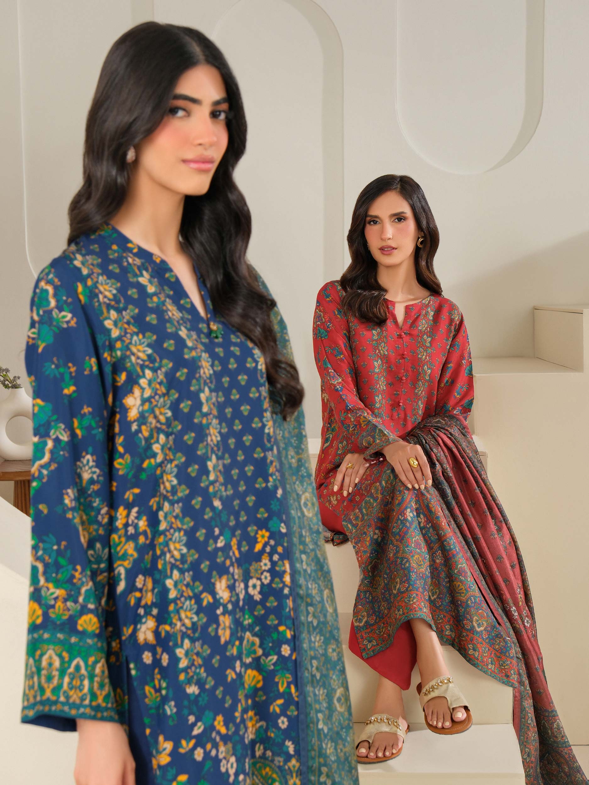 3 Piece Silk Suit-Printed (Unstitched) - Image 7