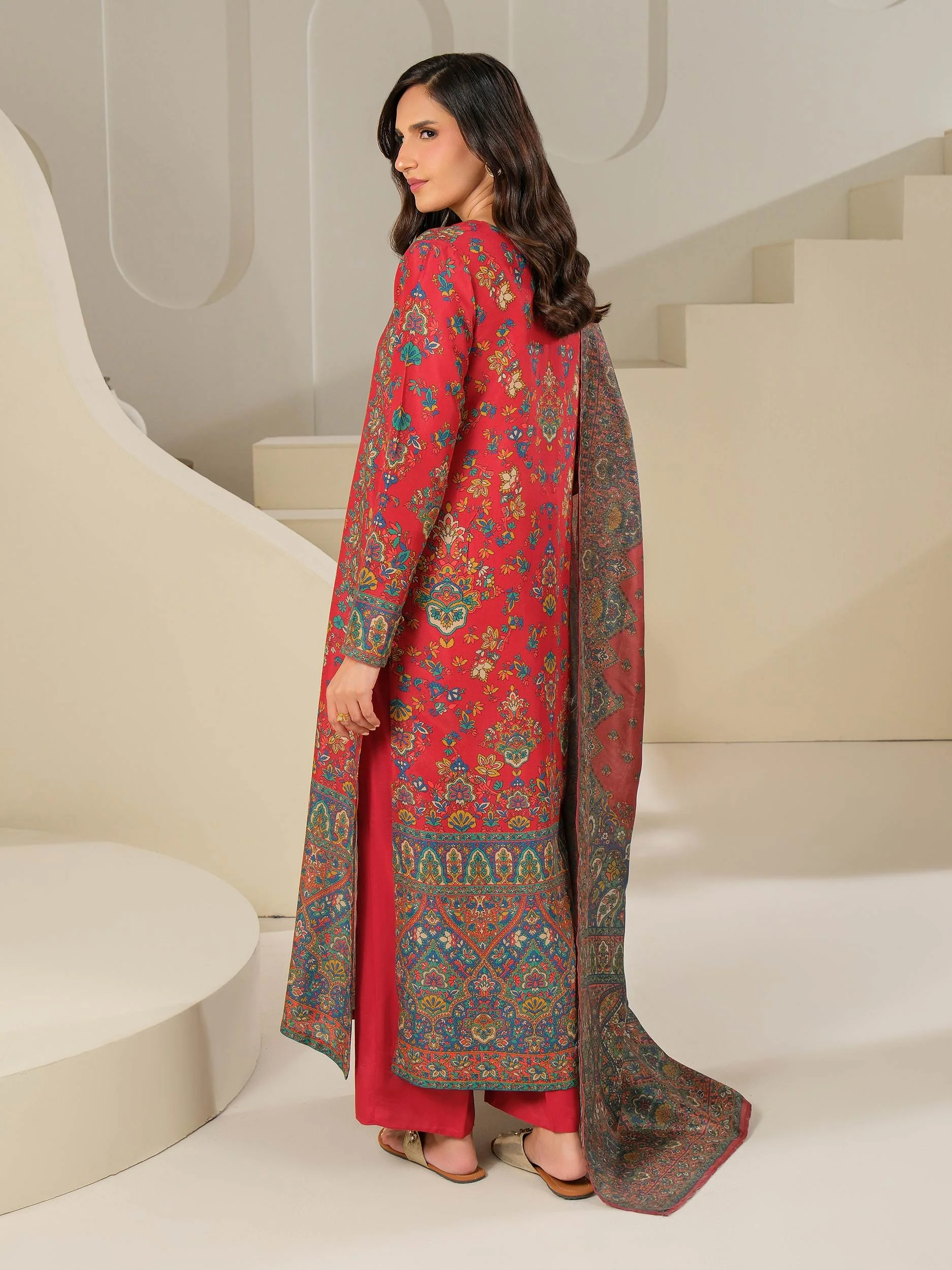 3 Piece Silk Suit-Printed (Unstitched) - Image 4