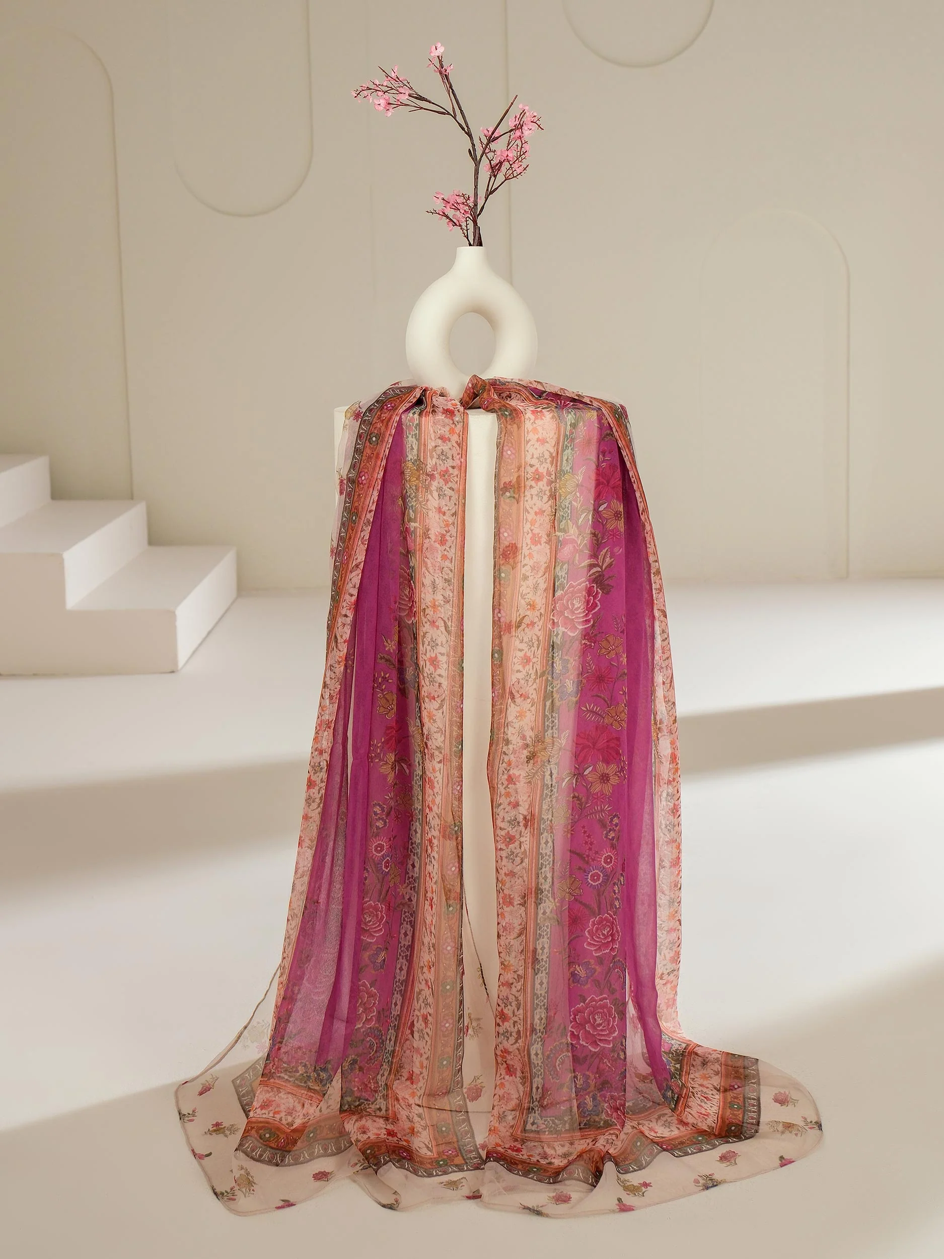 3 Piece Satin Suit-Printed (Unstitched) - Image 7