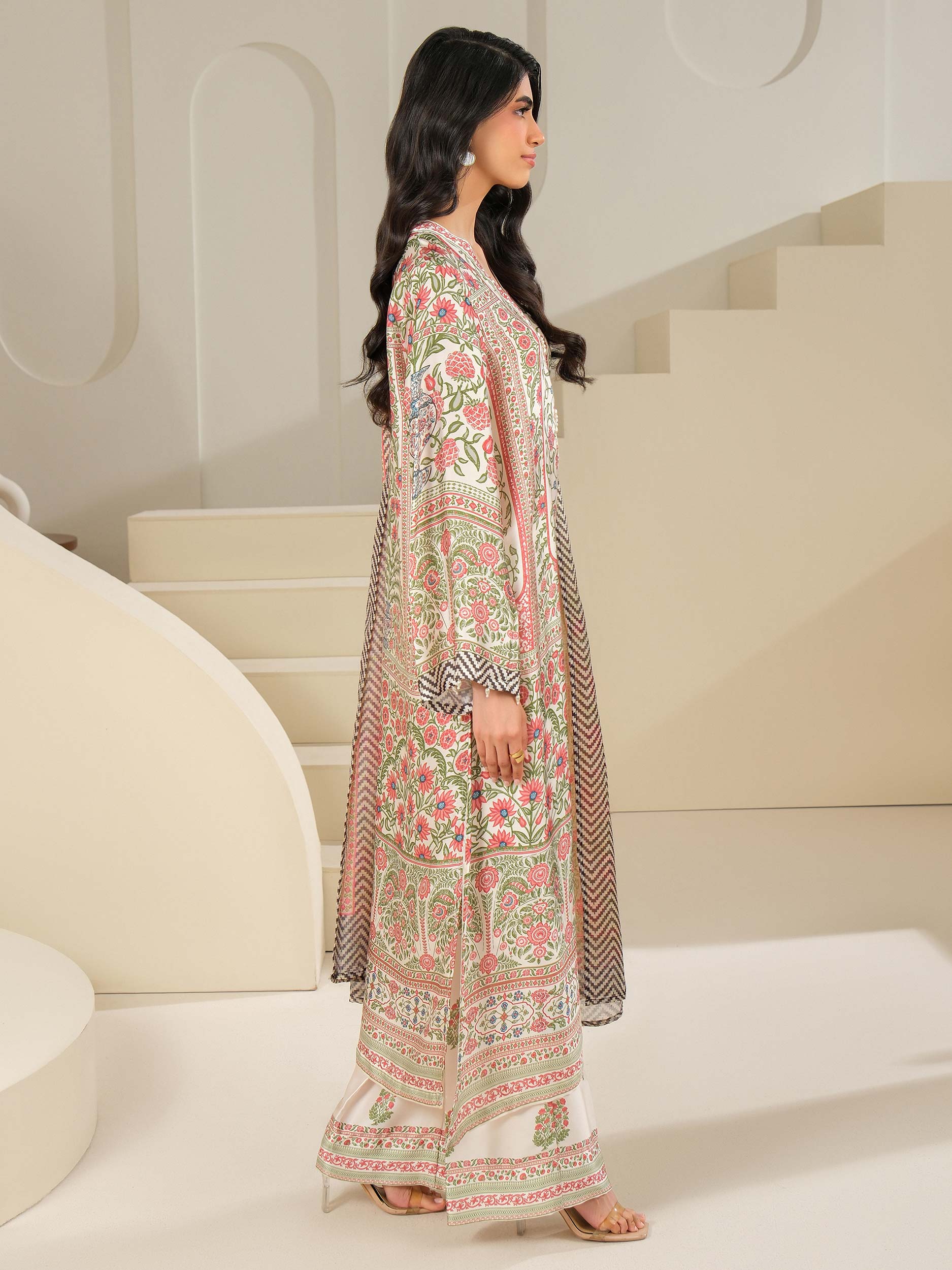 3 Piece Silk Suit-Printed (Unstitched) - Image 5