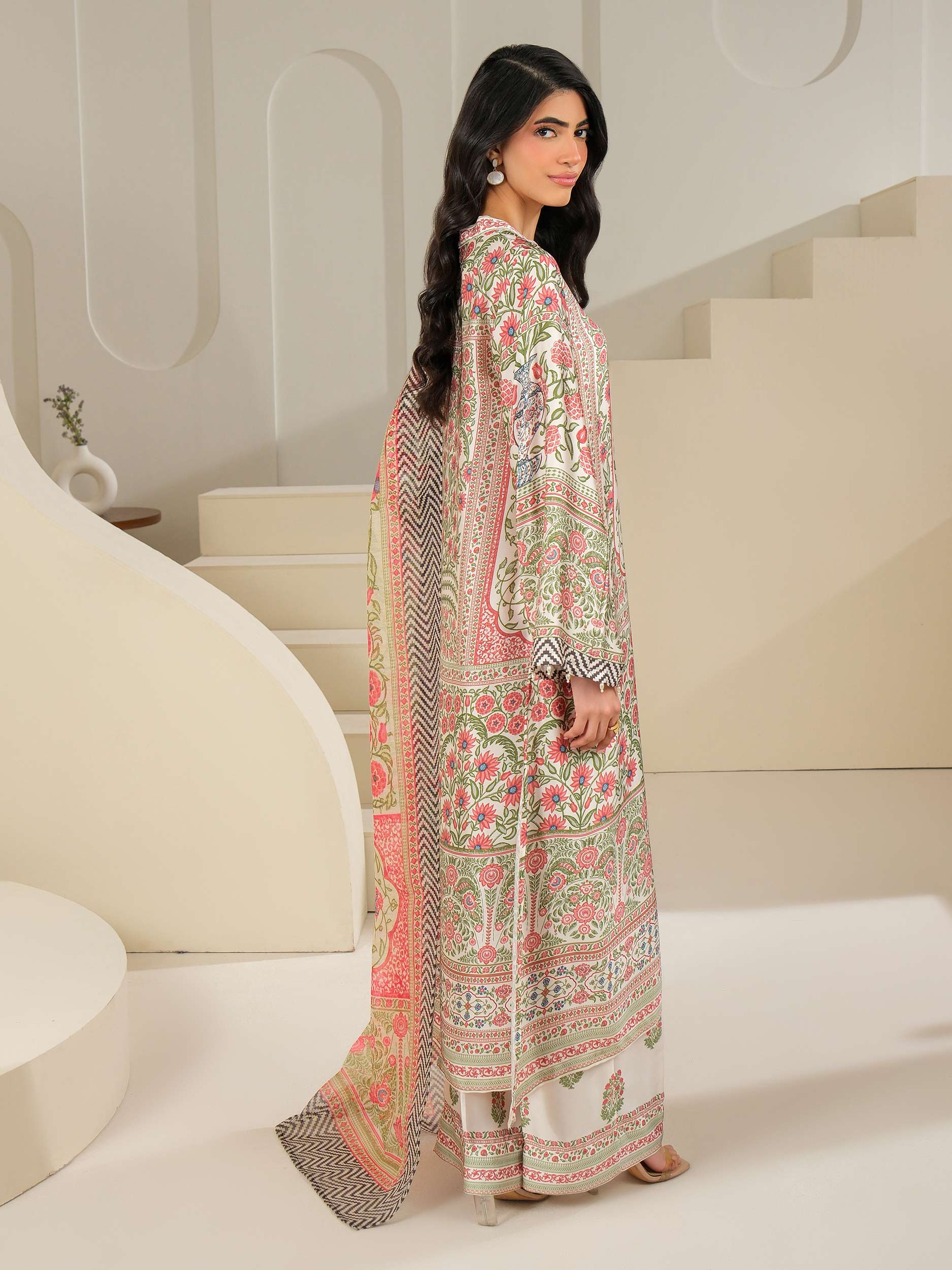 3 Piece Silk Suit-Printed (Unstitched) - Image 6