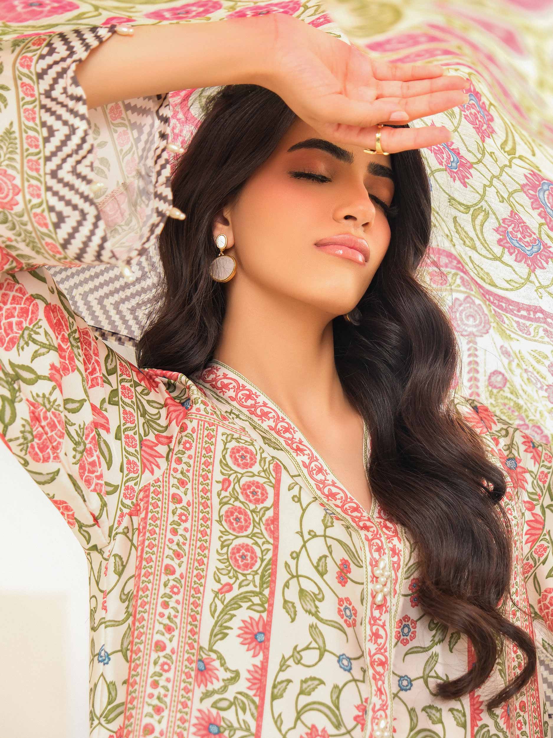 3 Piece Silk Suit-Printed (Unstitched) - Image 7
