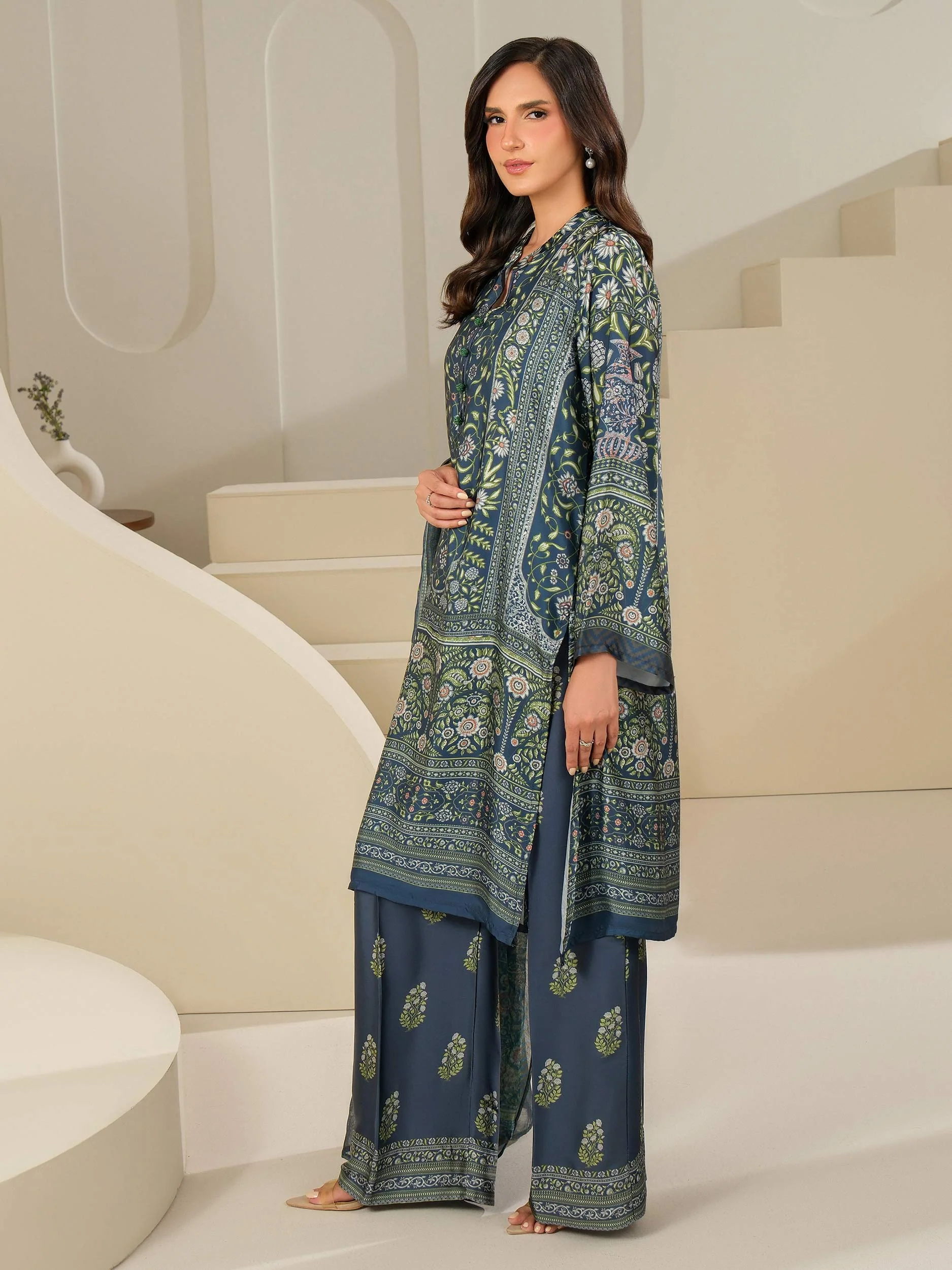 3 Piece Silk Suit-Printed (Unstitched) - Image 4