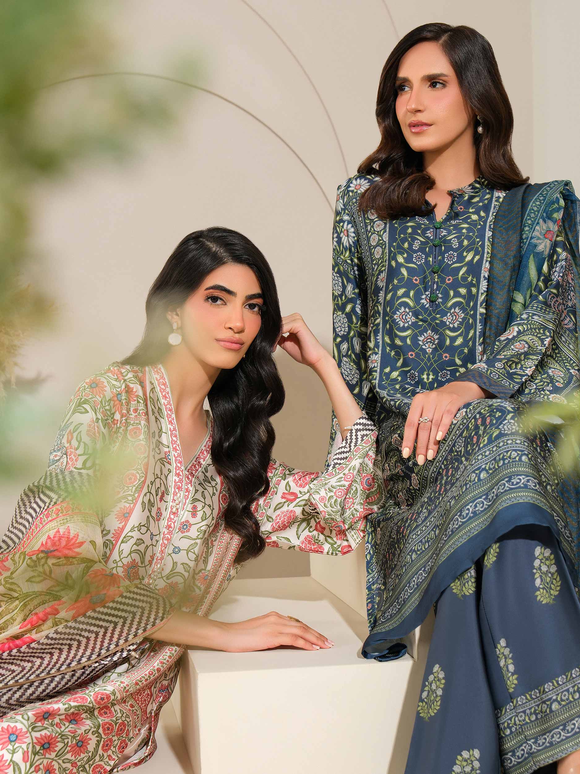 3 Piece Silk Suit-Printed (Unstitched) - Image 9