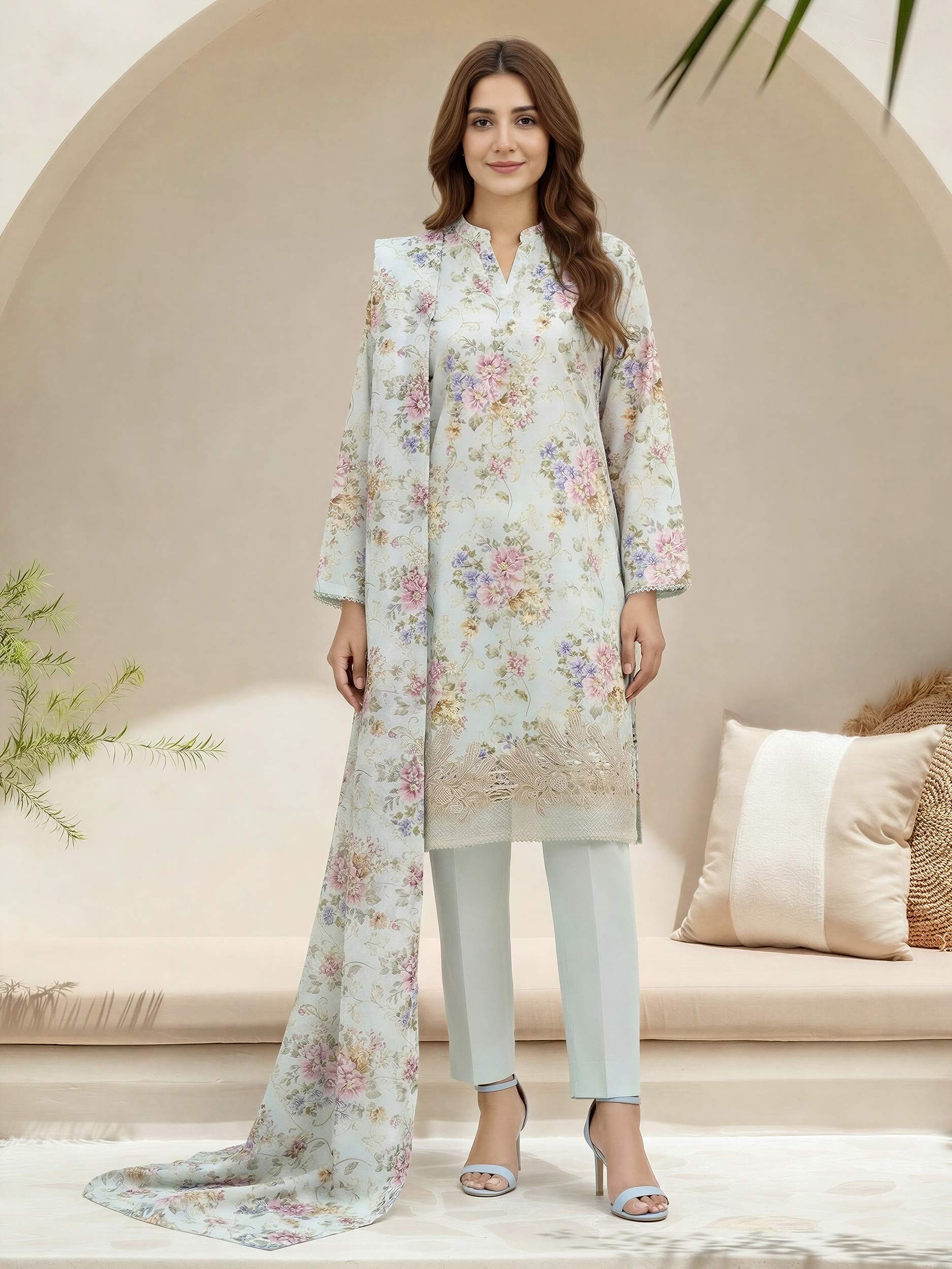 3 Piece Lawn Suit-Printed (Unstitched) - Image 2