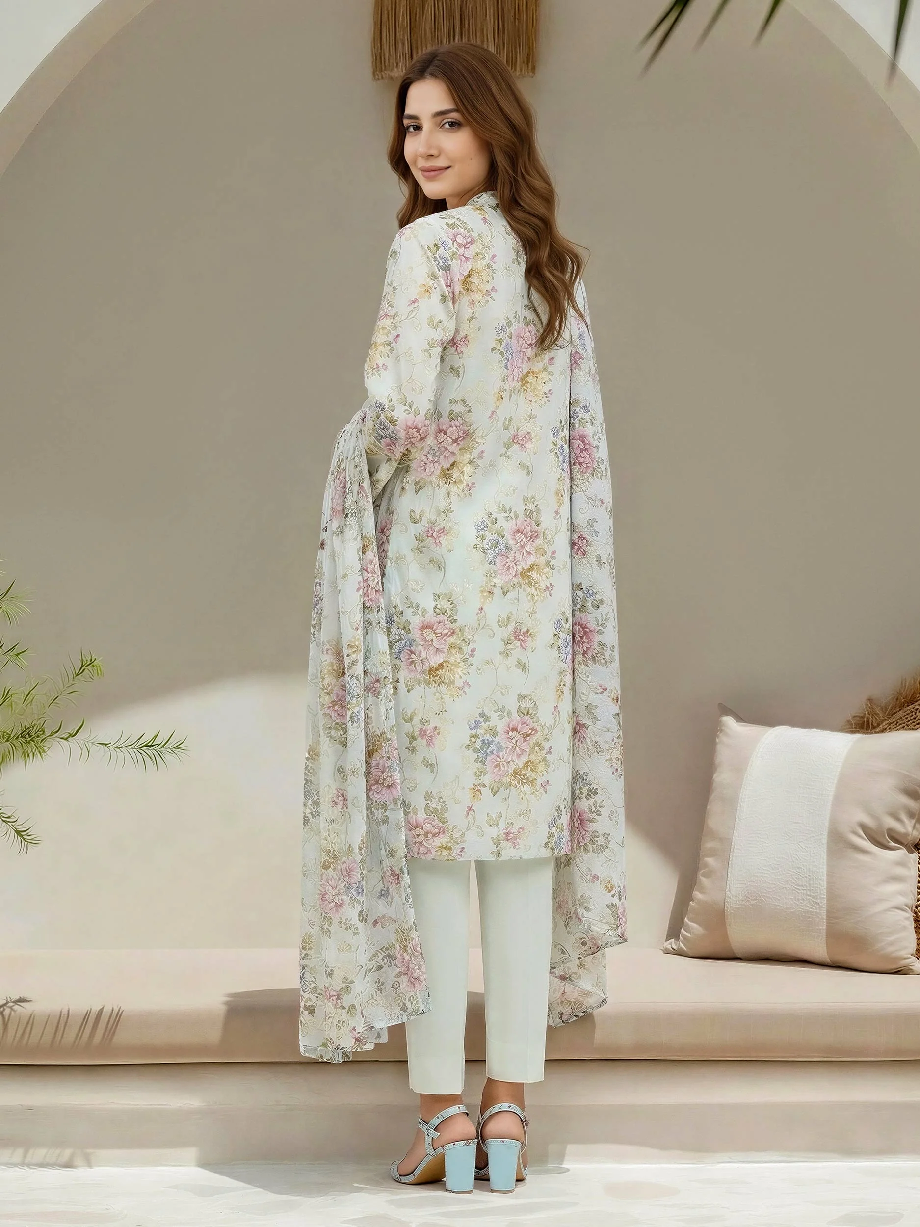 3 Piece Lawn Suit-Printed (Unstitched) - Image 3