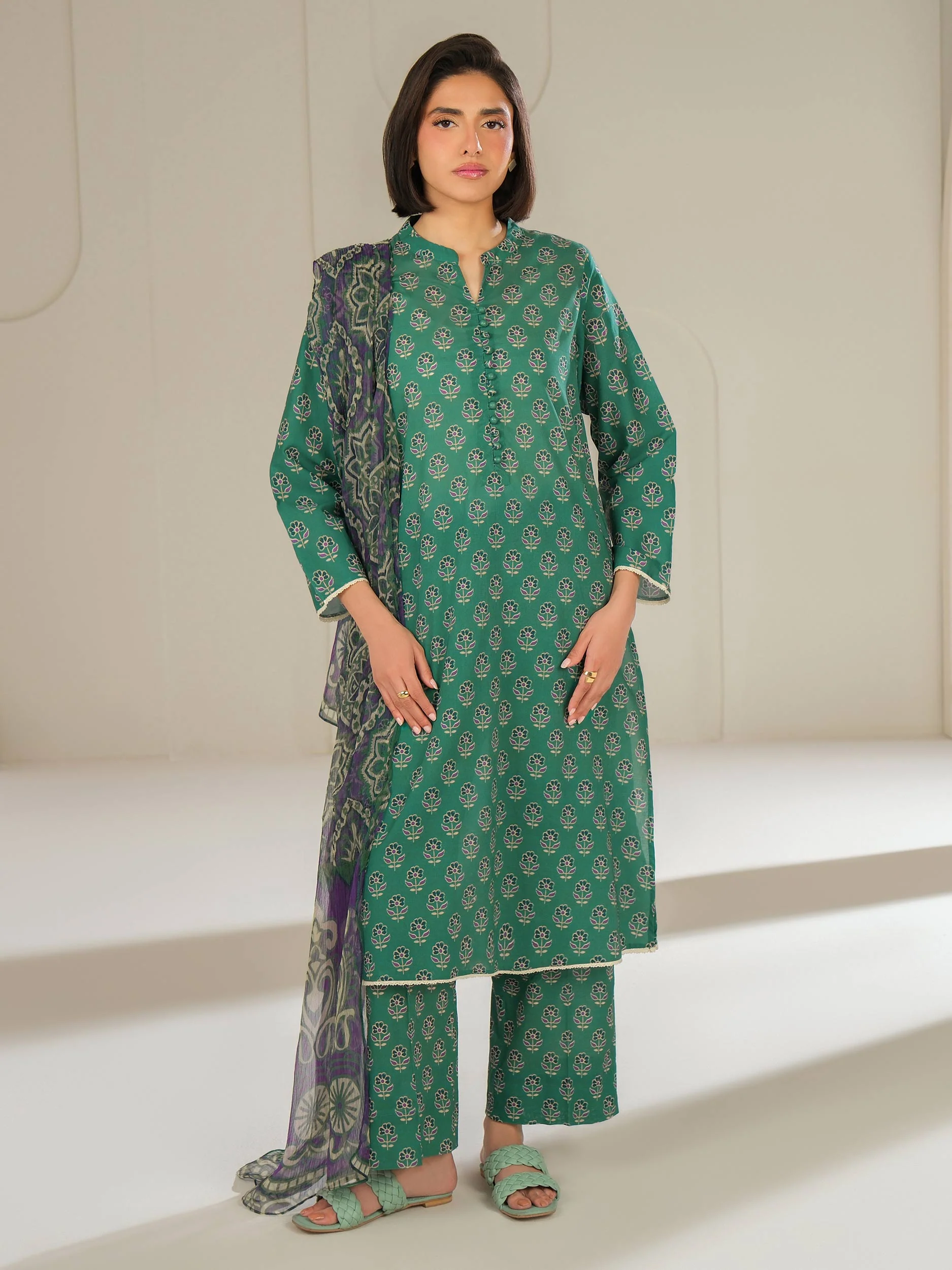 3 Piece Lawn Suit-Printed (Unstitched) - Image 3