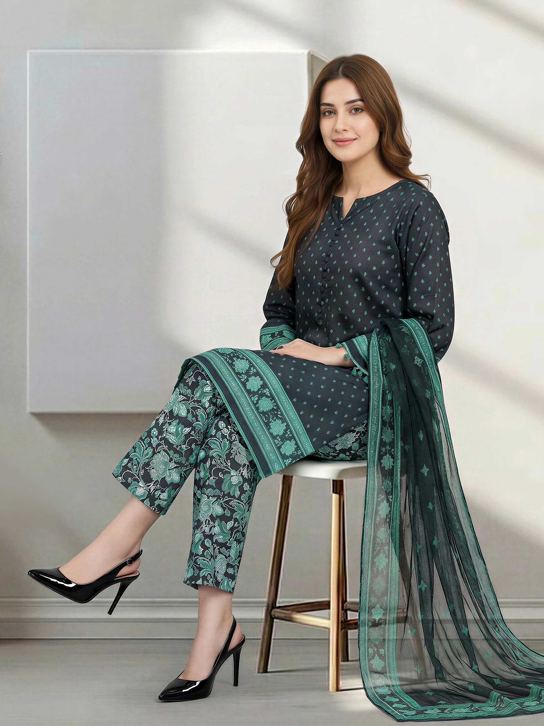 3 Piece Lawn Suit (Unstitched) - Image 4