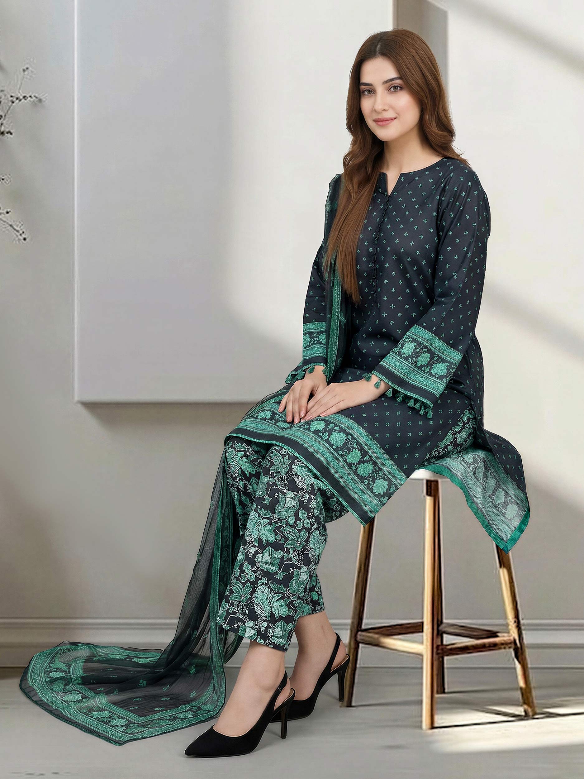 3 Piece Lawn Suit (Unstitched) - Image 5
