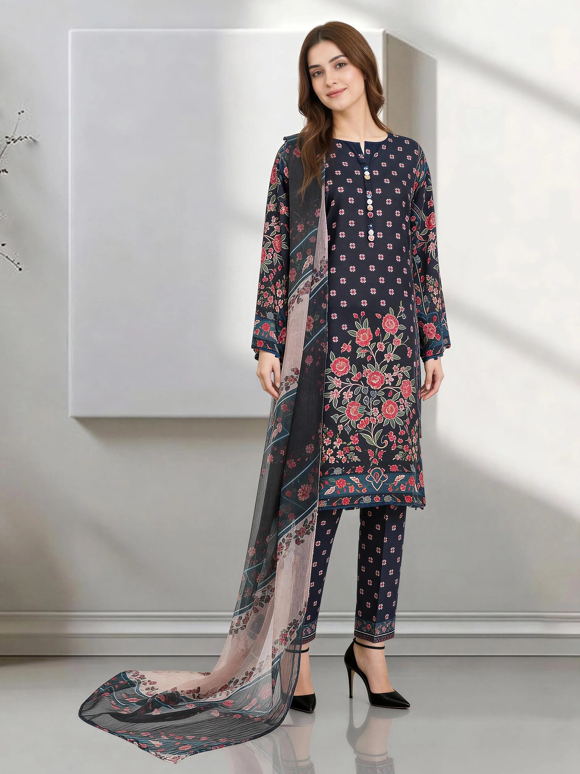 3 Piece Lawn Suit (Unstitched) - Image 4