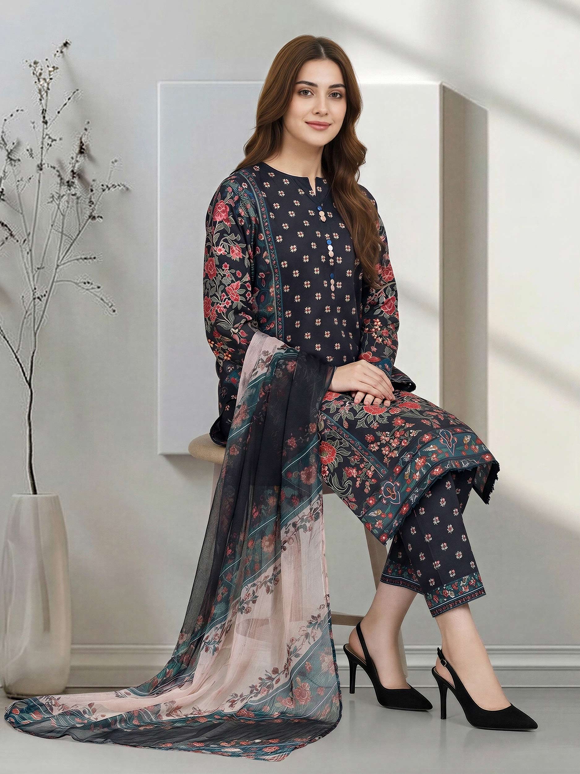 3 Piece Lawn Suit (Unstitched) - Image 5