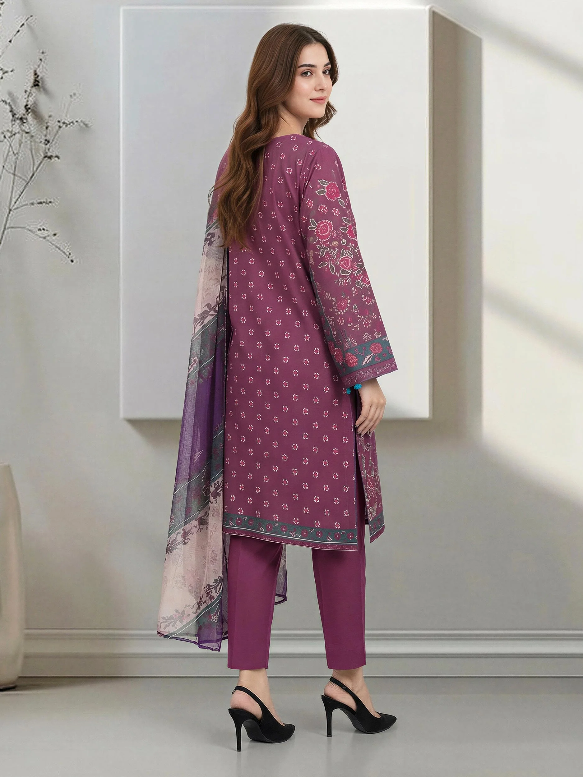 3 Piece Lawn Suit (Unstitched) - Image 3