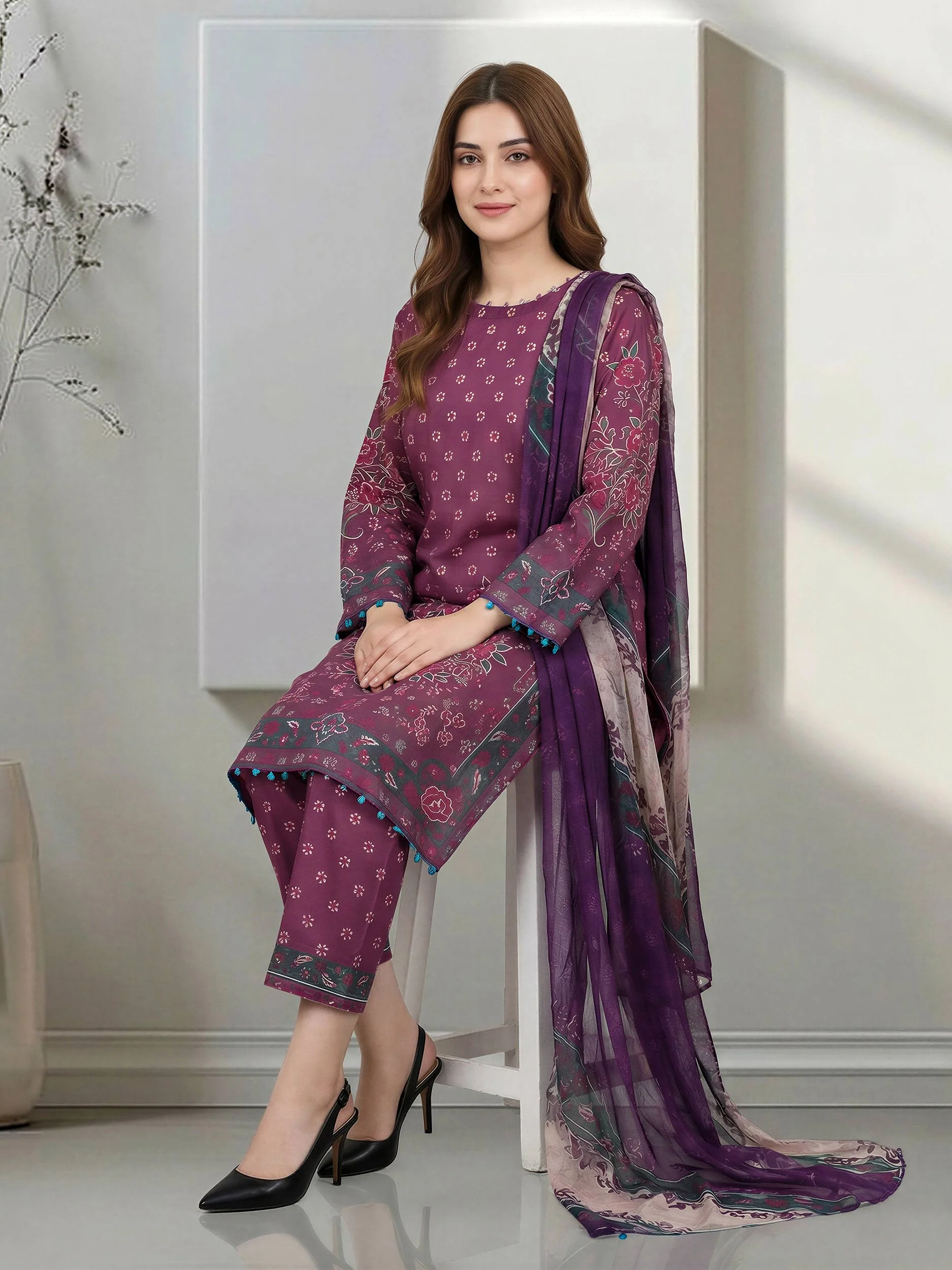 3 Piece Lawn Suit (Unstitched) - Image 4