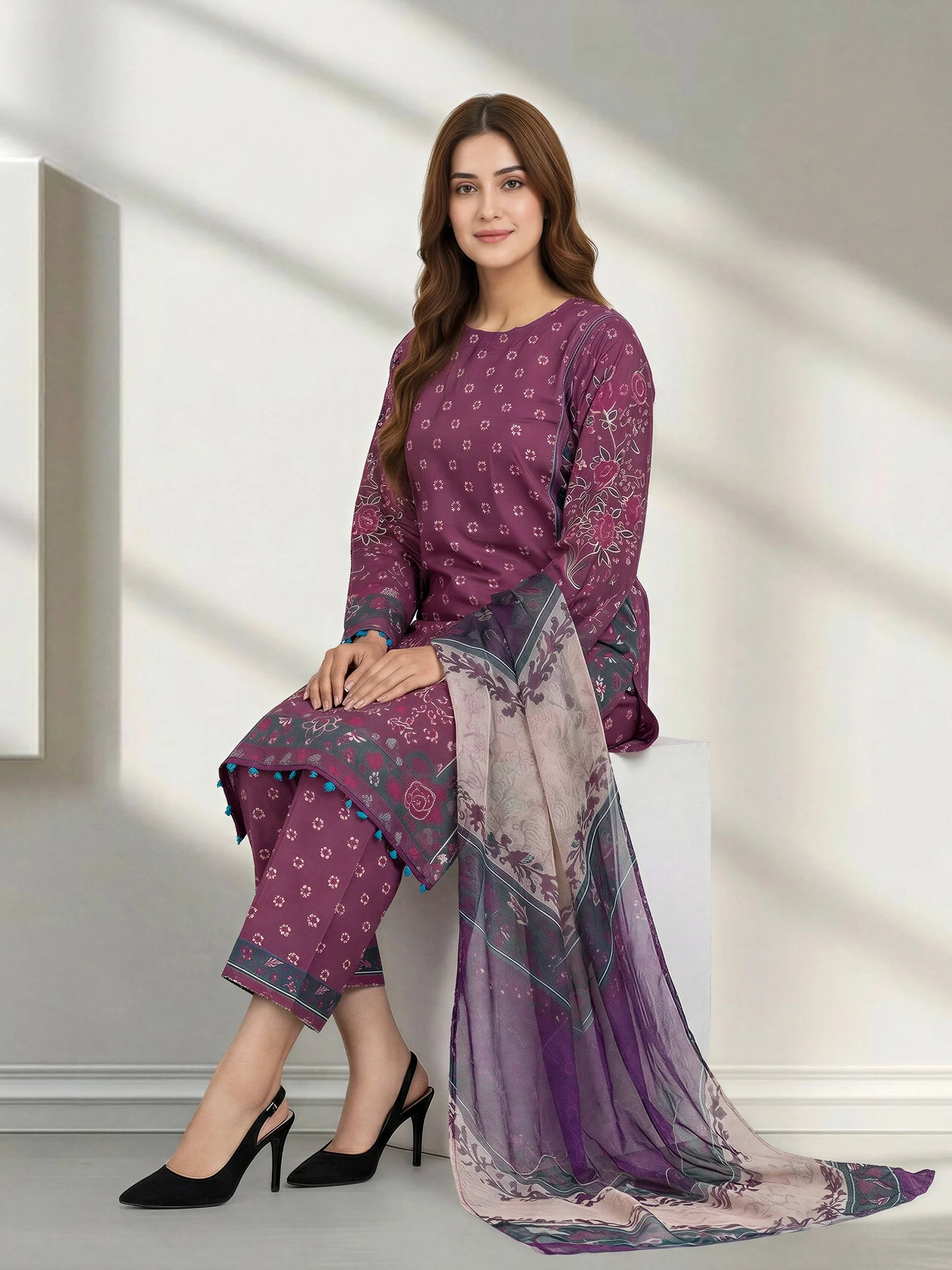 3 Piece Lawn Suit (Unstitched) - Image 5