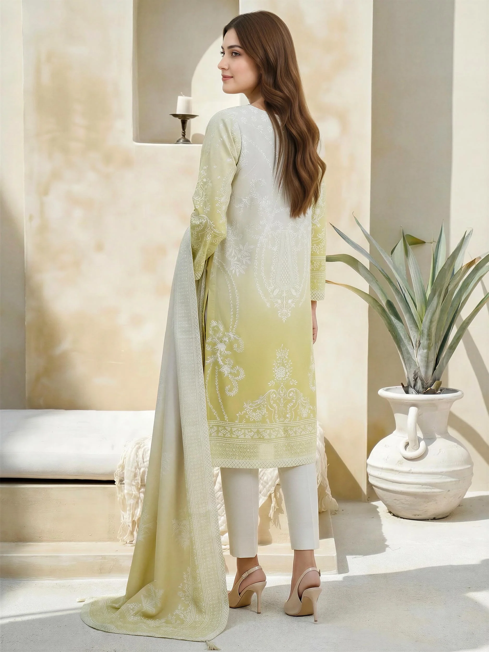 3 Piece Lawn Suit-Embroidered (Unstitched) - Image 2