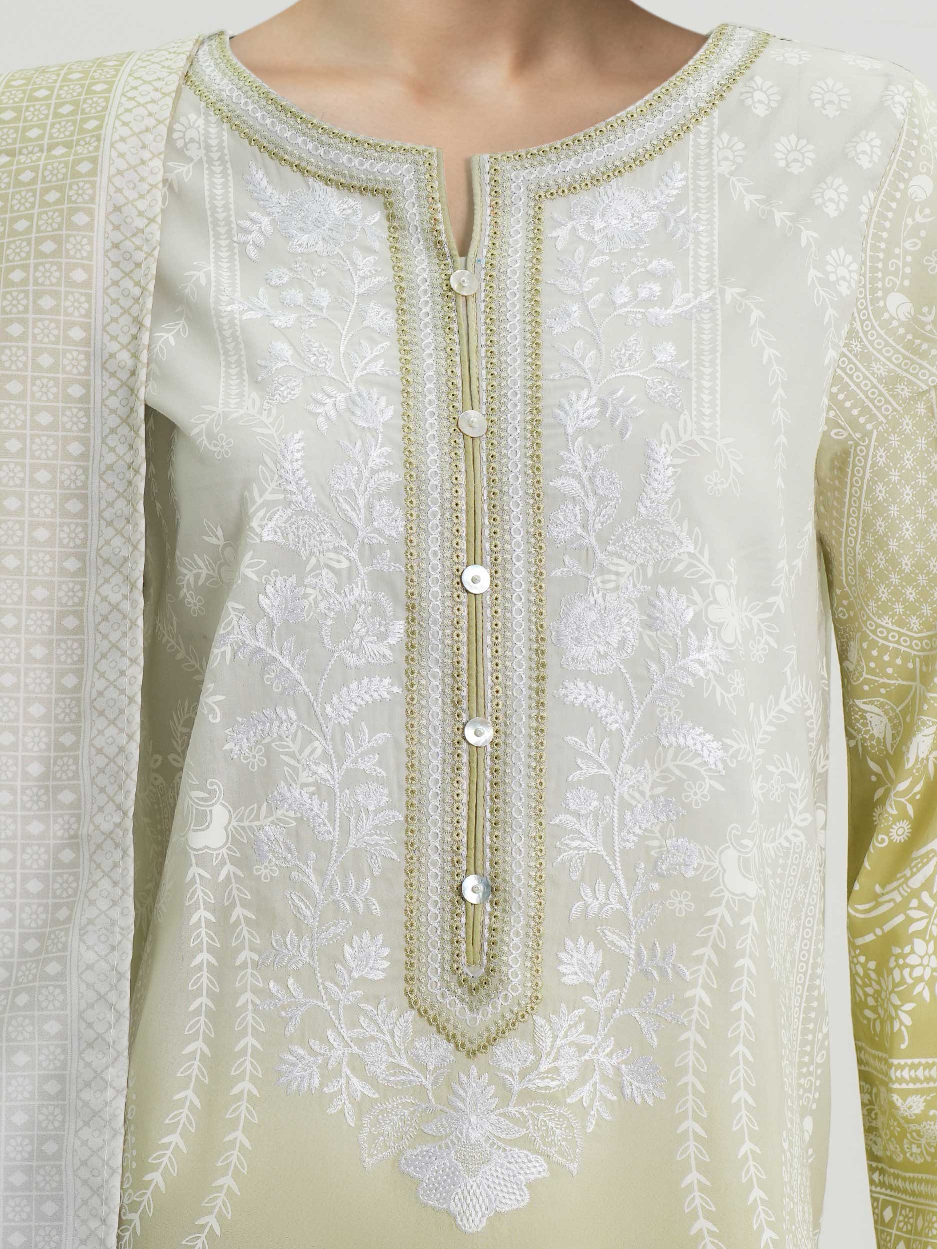 3 Piece Lawn Suit-Embroidered (Unstitched) - Image 3