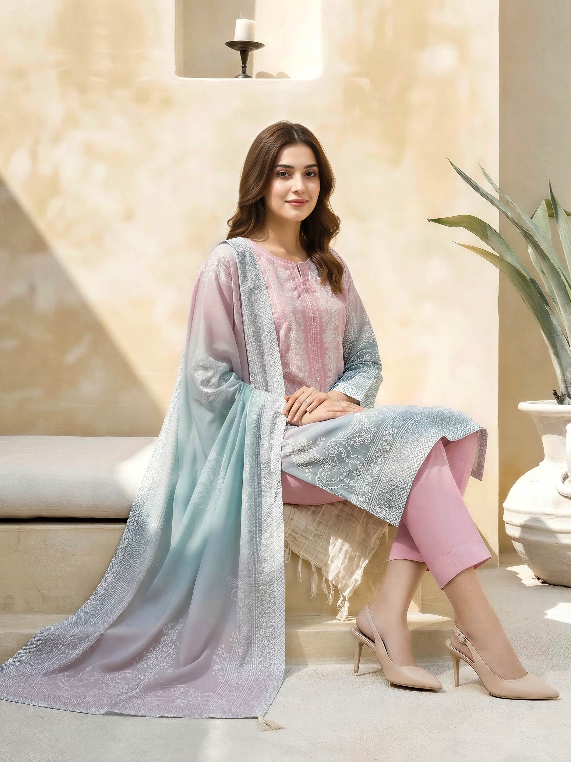 3 Piece Lawn Suit-Embroidered (Unstitched) - Image 3