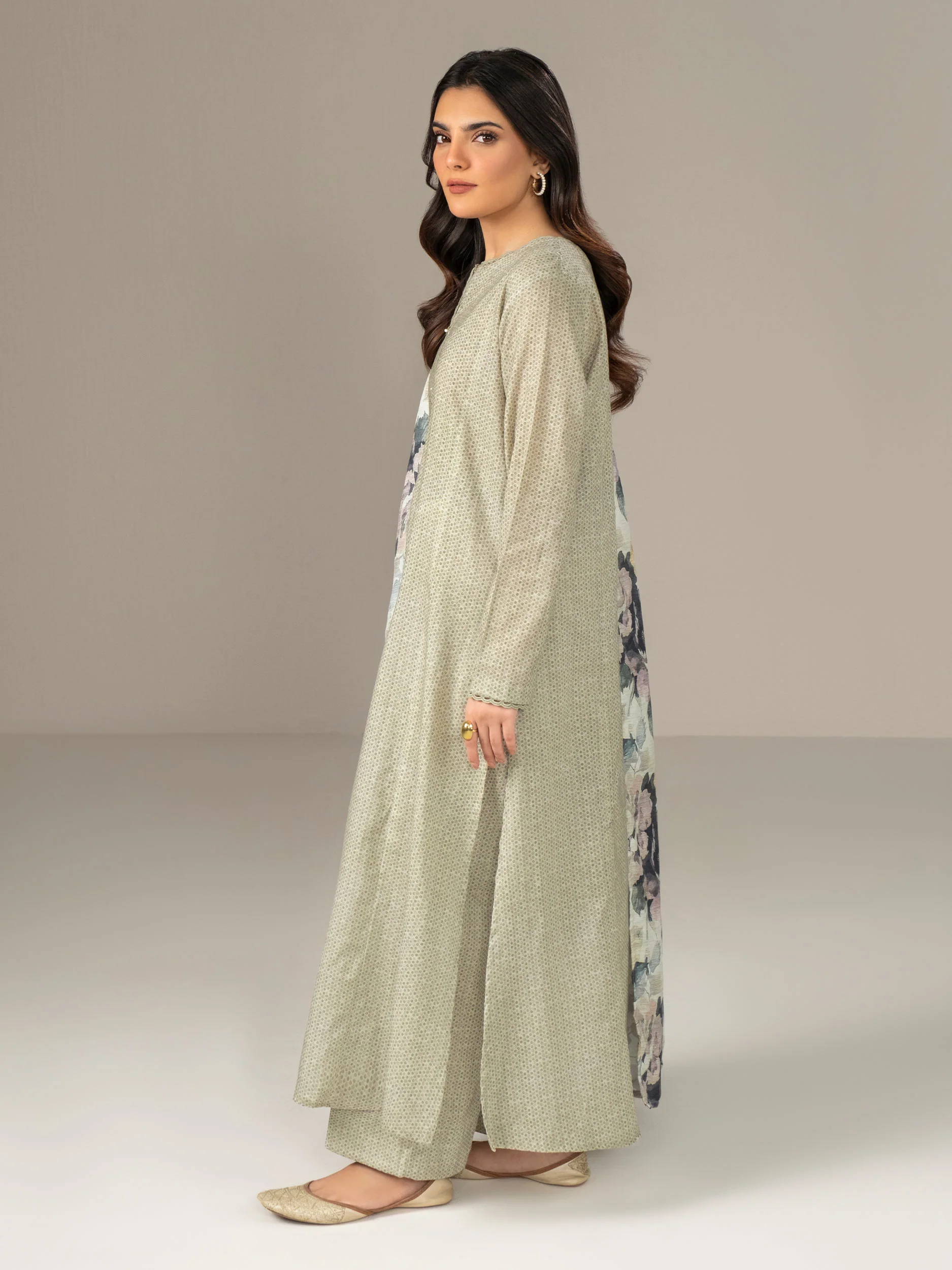 3 Piece Khaddar Suit-Paste Print (Unstitched) - Image 4