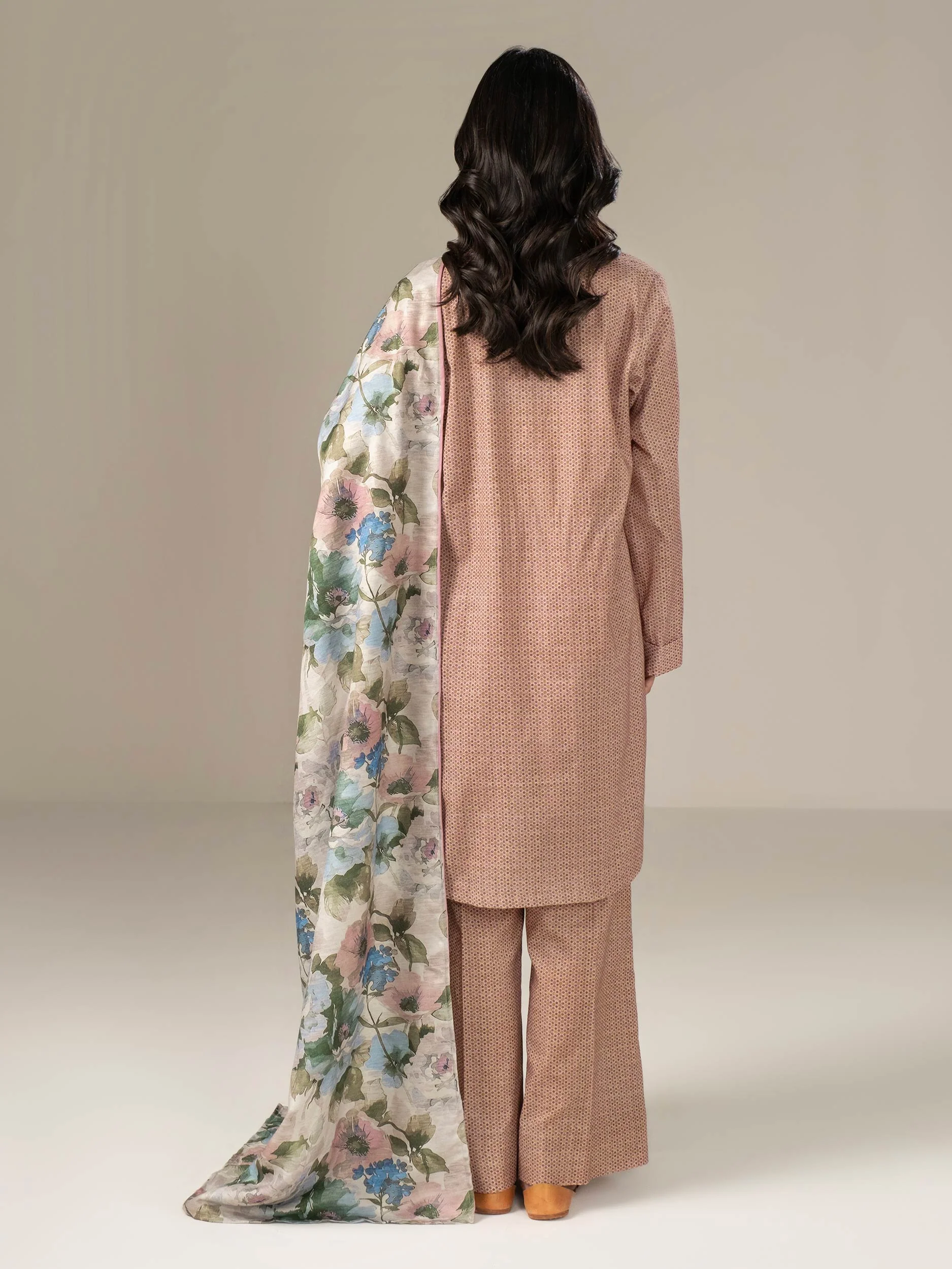 3 Piece Khaddar Suit-Paste Print (Unstitched) - Image 4