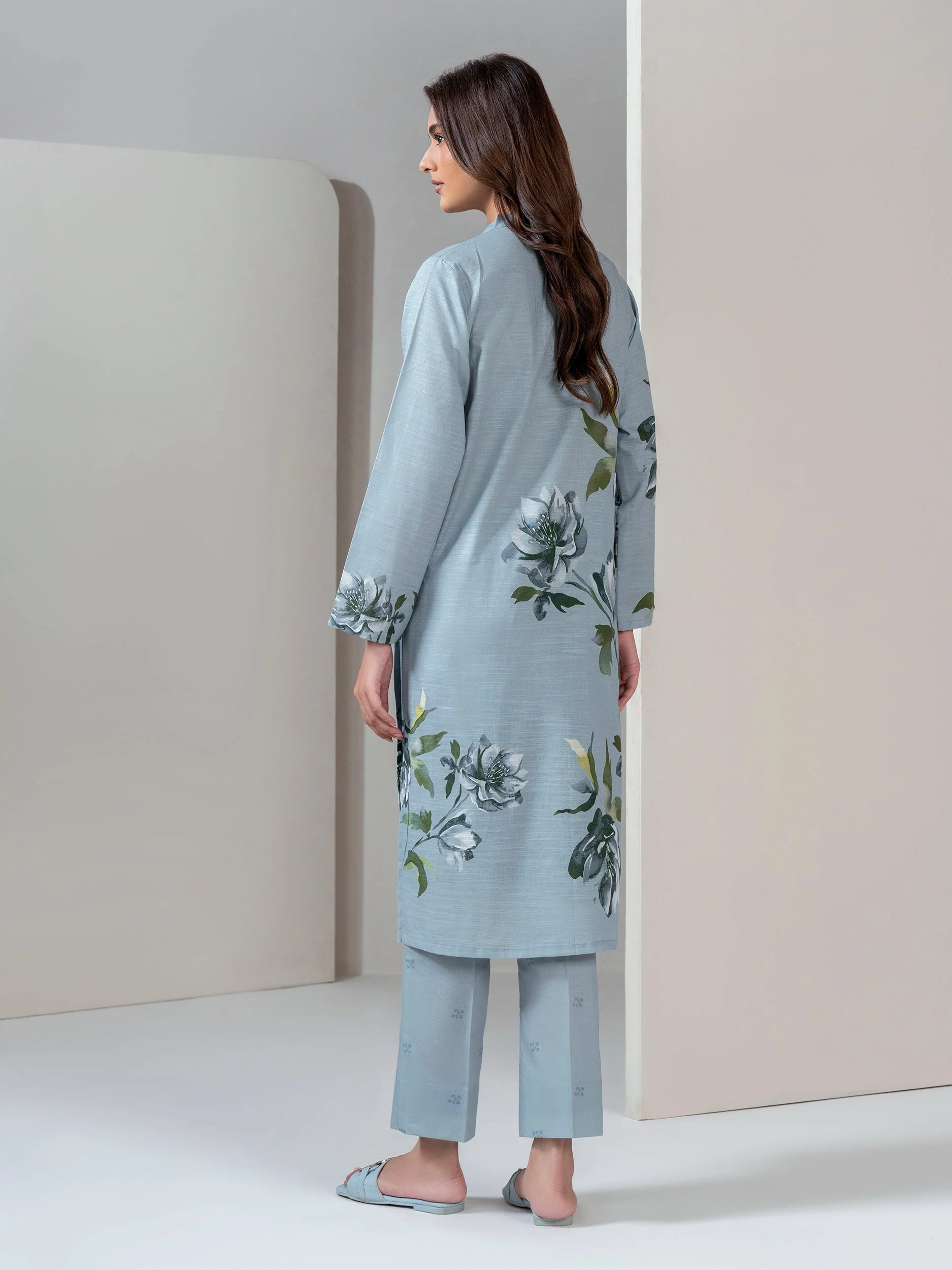 2 Piece Slub Khaddar Suit (Unstitched) - Image 3