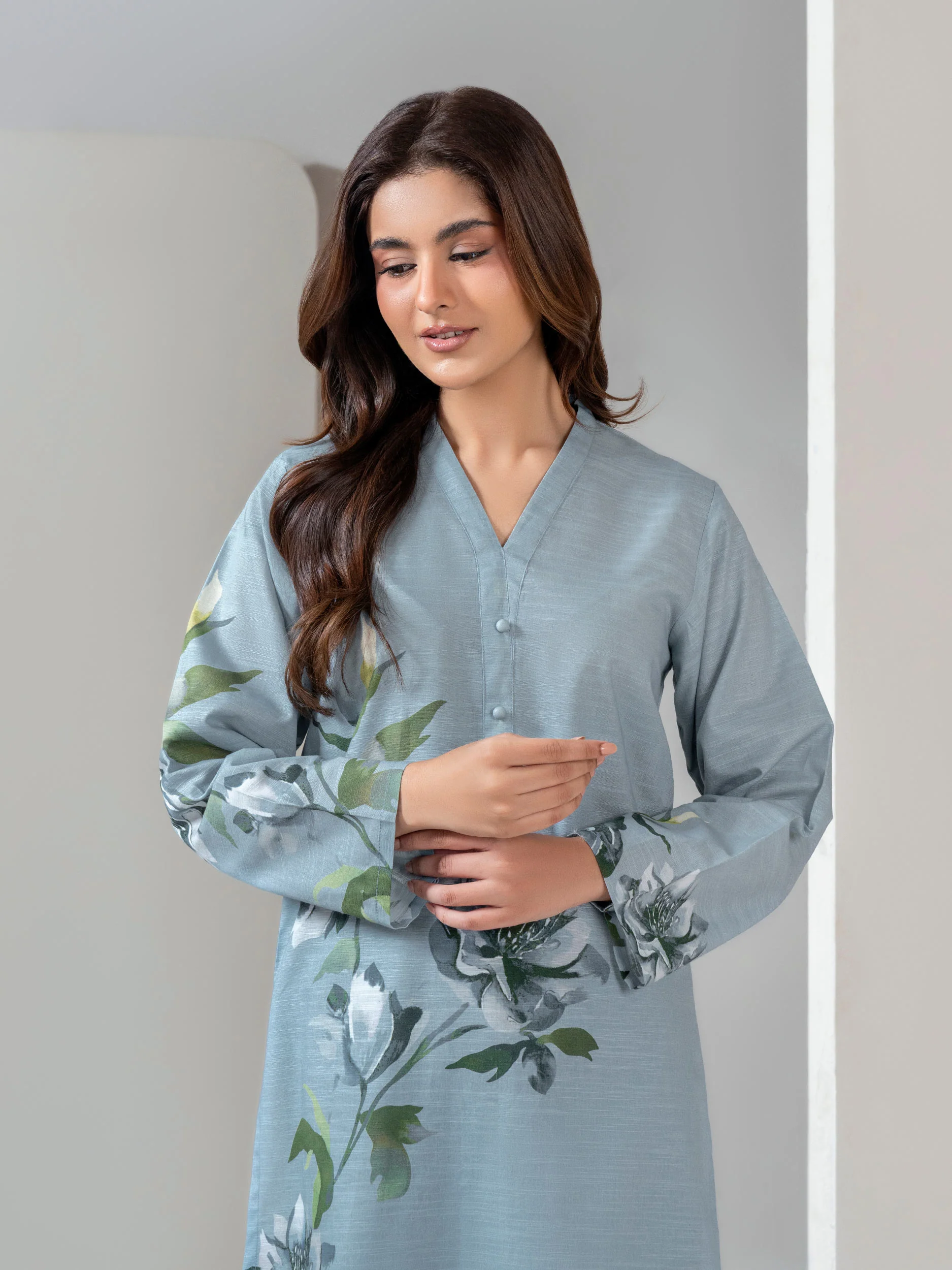 2 Piece Slub Khaddar Suit (Unstitched) - Image 4